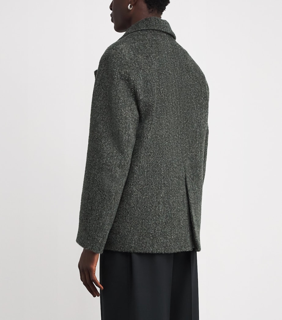 Argento Overcoat SPOTTED BLACK WOOL Image 4