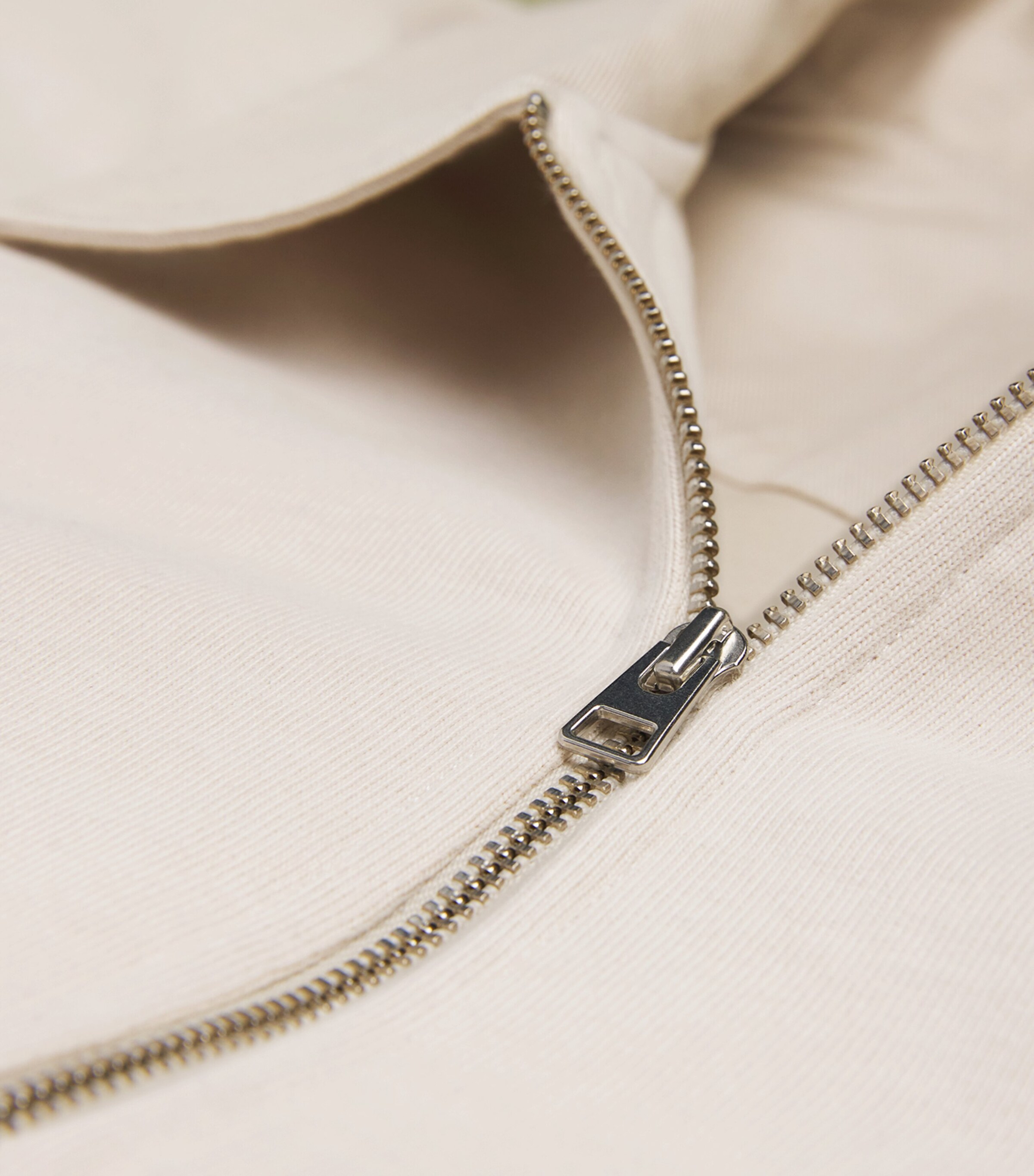 AGOLDE Mens Cotton Darius Half-Zip Polo Sweatshirt Sand (lt Beige) Image 6