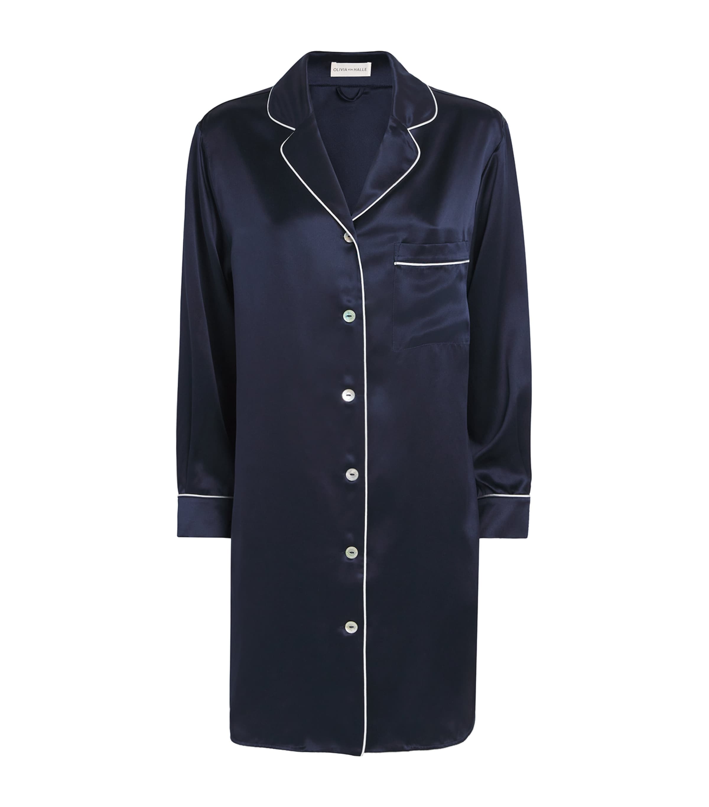 OLIVIA VON HALLE SILK POPPY NIGHTSHIRT