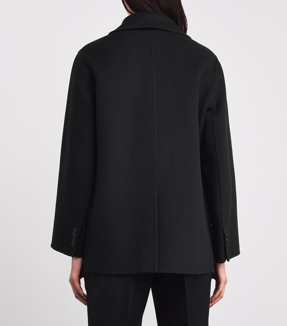 Wool Double-Breasted Jacket BLACK Image 4