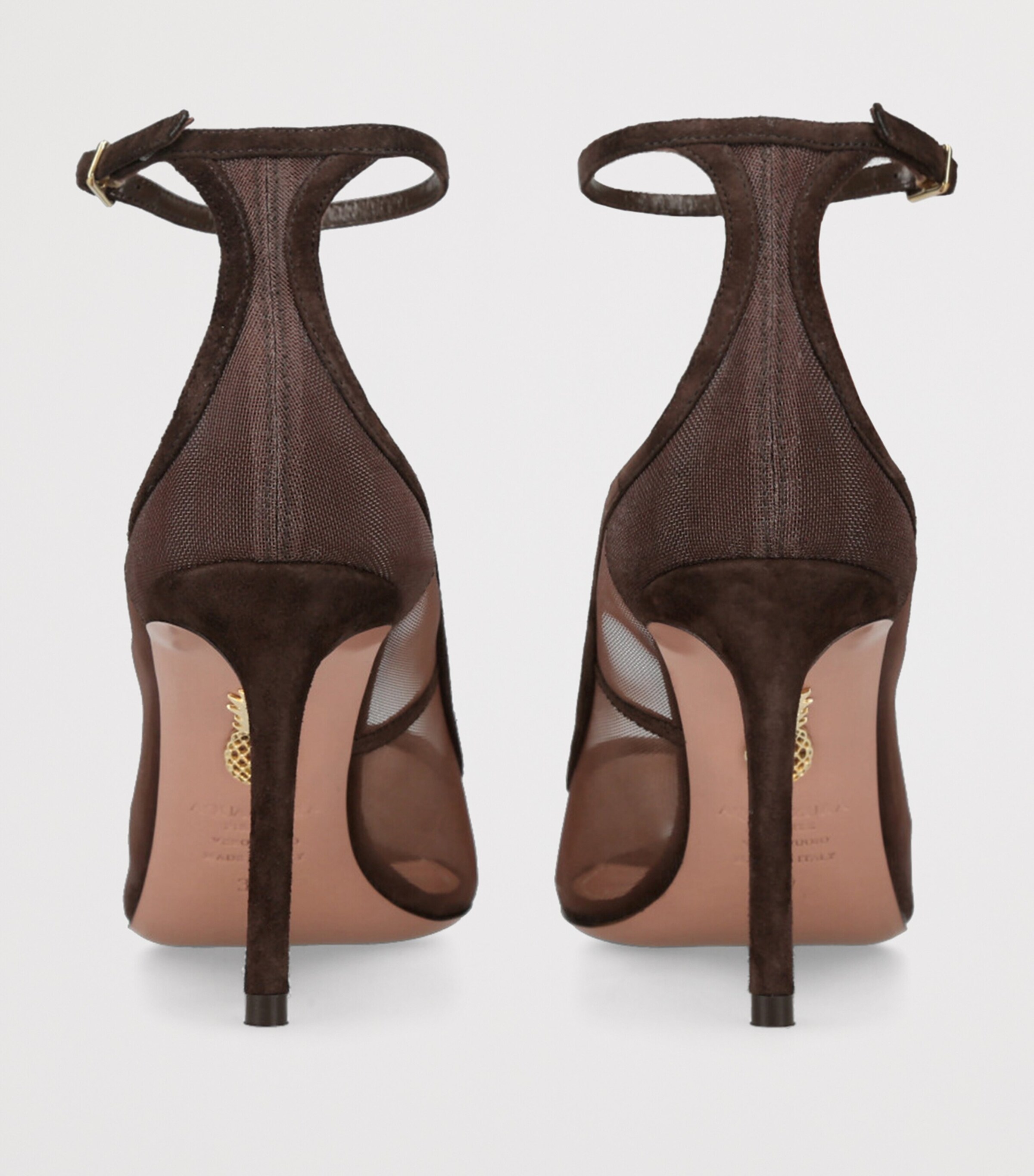 Aquazzura Mesh Love Affair Pumps 80 Brown Image 3