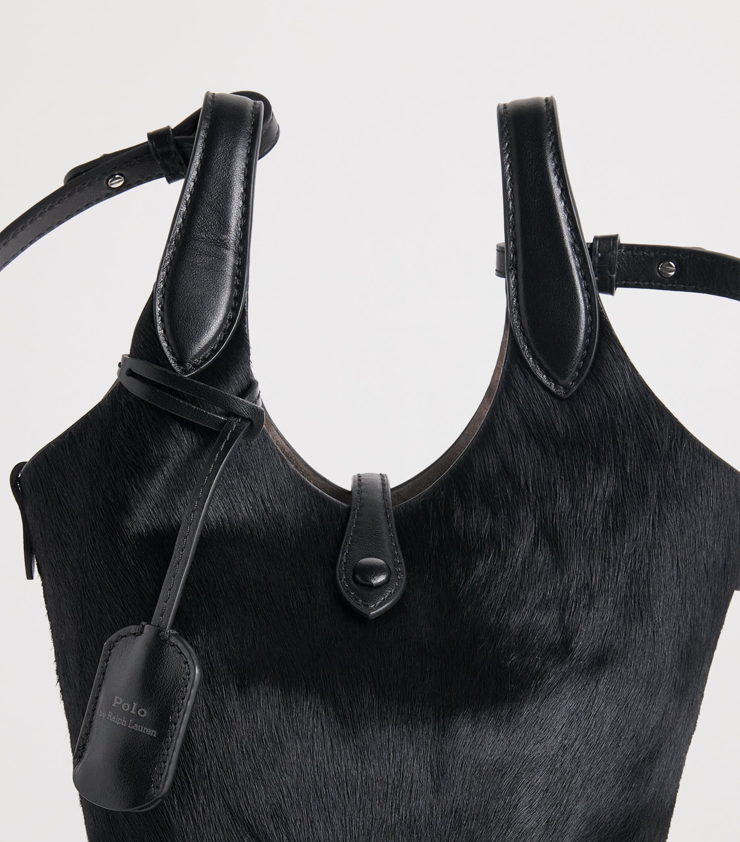 Polo Ralph Lauren Small Haircalf Polo Play Cross-Body Bag Black Image 5