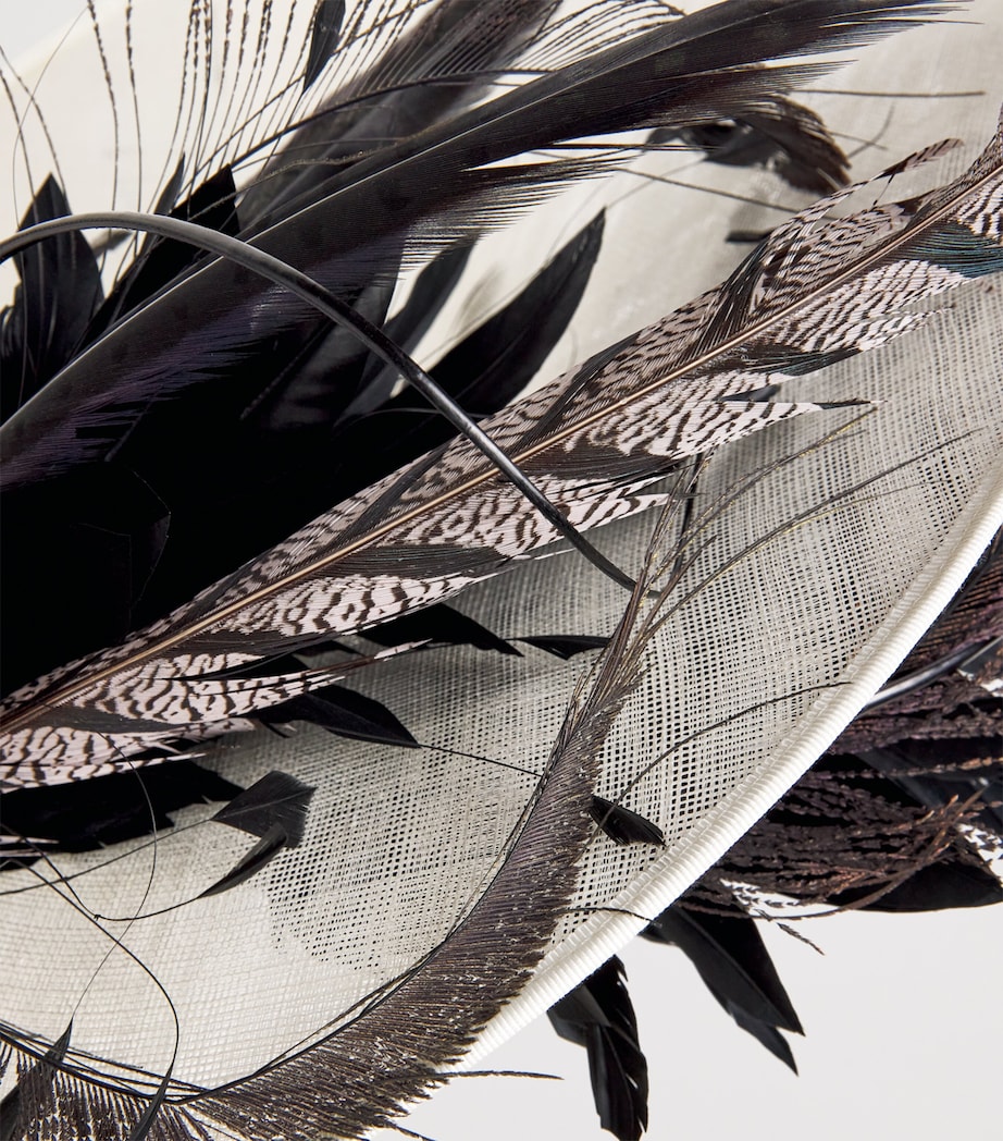 Cosmopolitan Hat Fascinator WHITE / BLACK Image 5