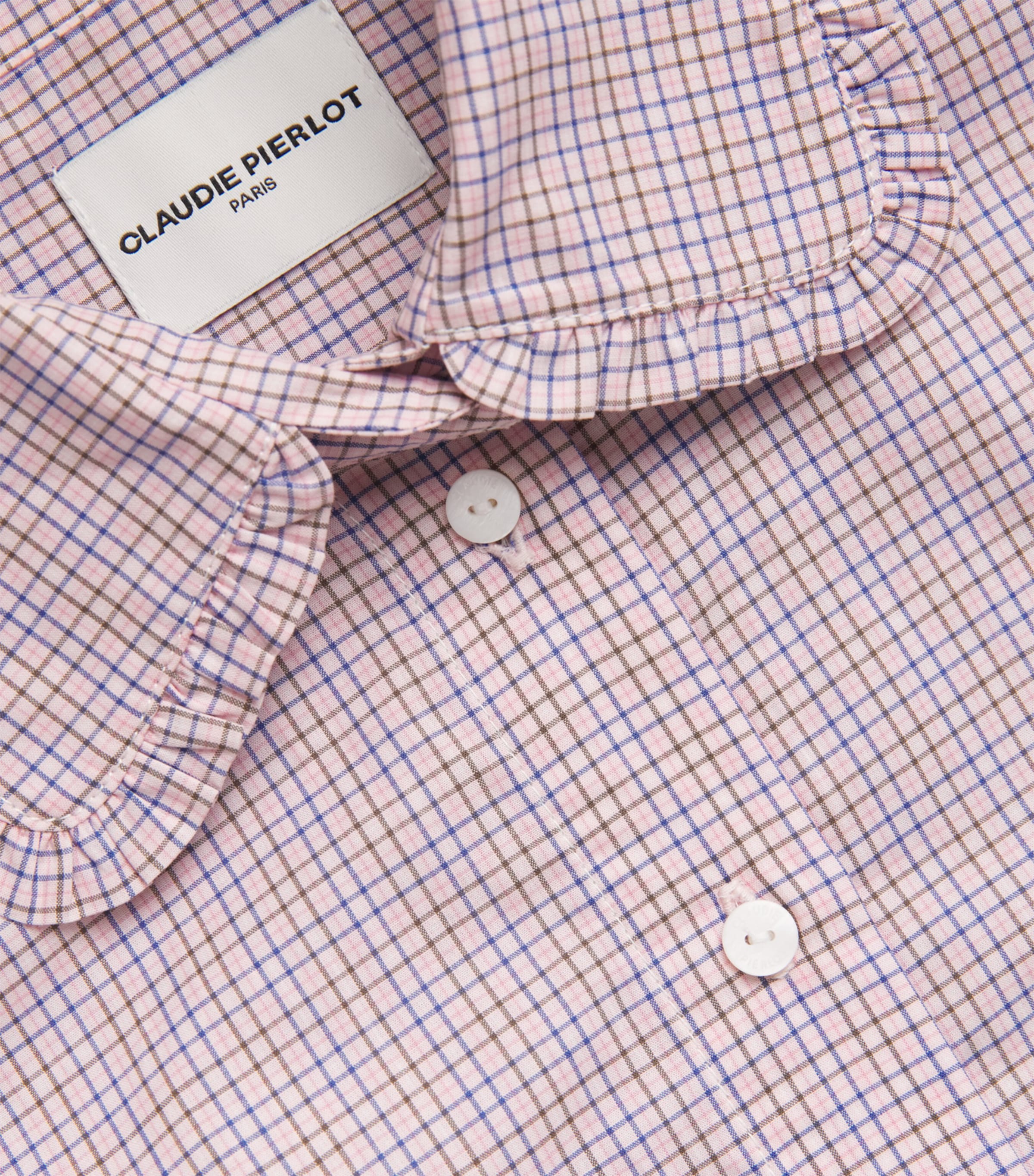 Frilled-Collar Check Shirt MULTICOLORED Image 5