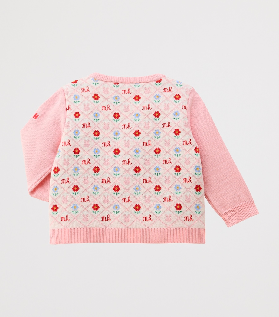 Miki House Floral Jacquard Cardigan (12 Months-4 Years) Image 3