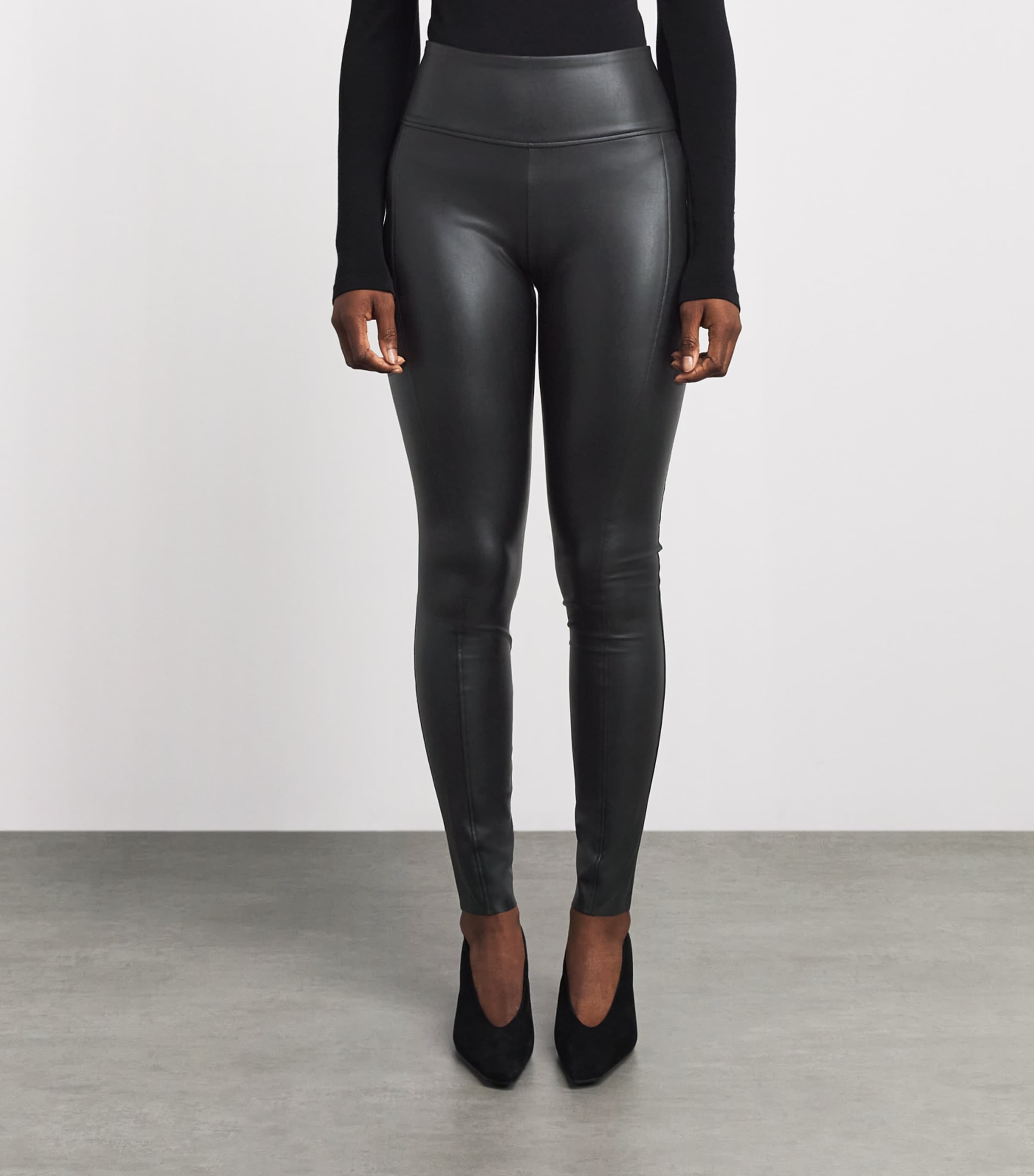 Wolford Womens Faux Leather Edie Leggings Black Image 4