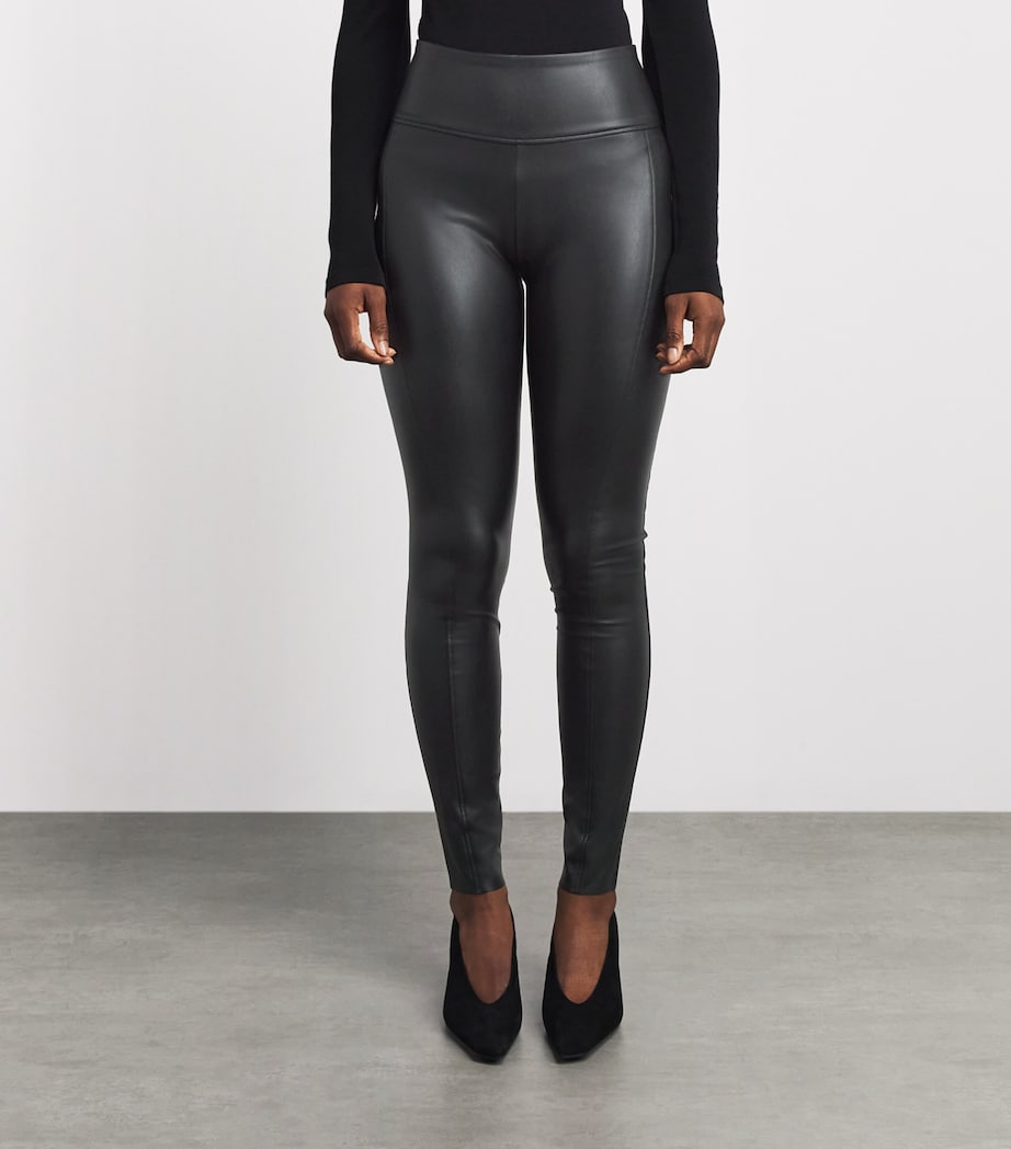 Wolford Womens Faux Leather Edie Leggings Black Image 4