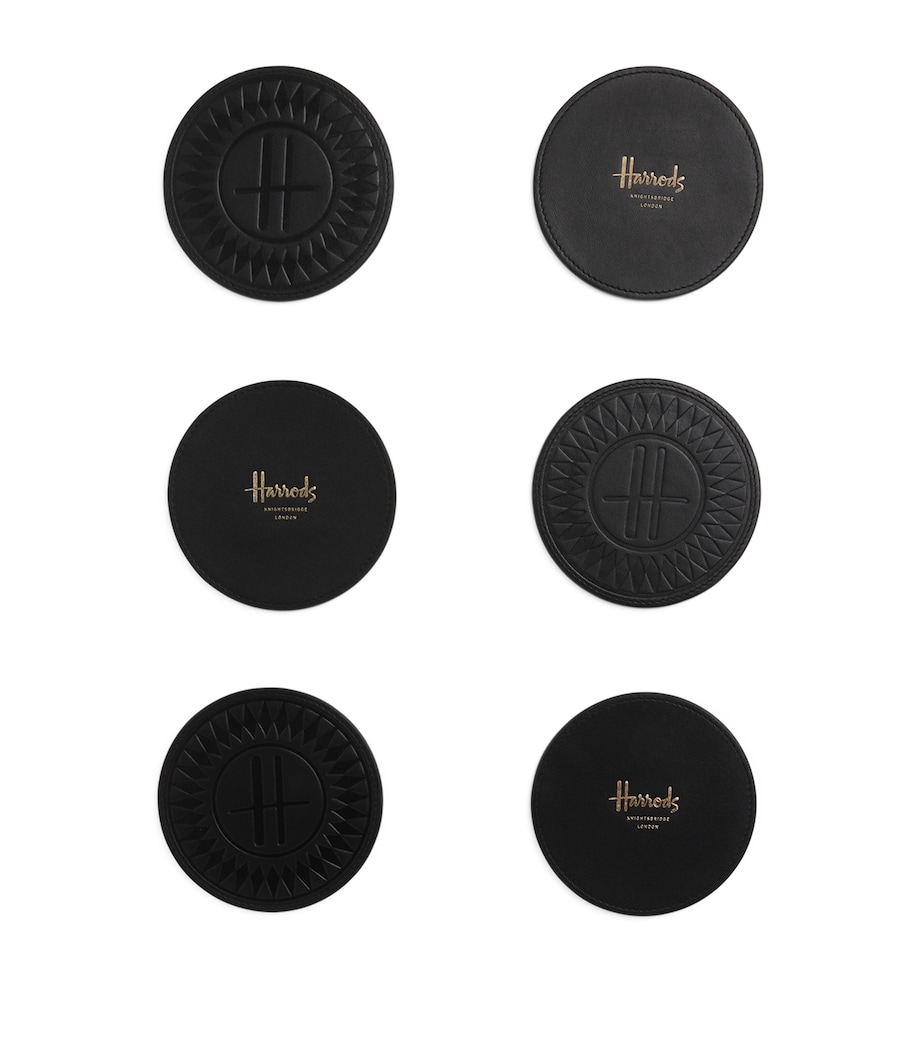 Leather Logo Coasters (Set of 6) BLACK Image 1