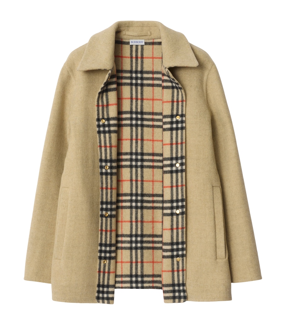 Wool Double-Faced Overshirt SAND/SAND IP CHECK Image 4