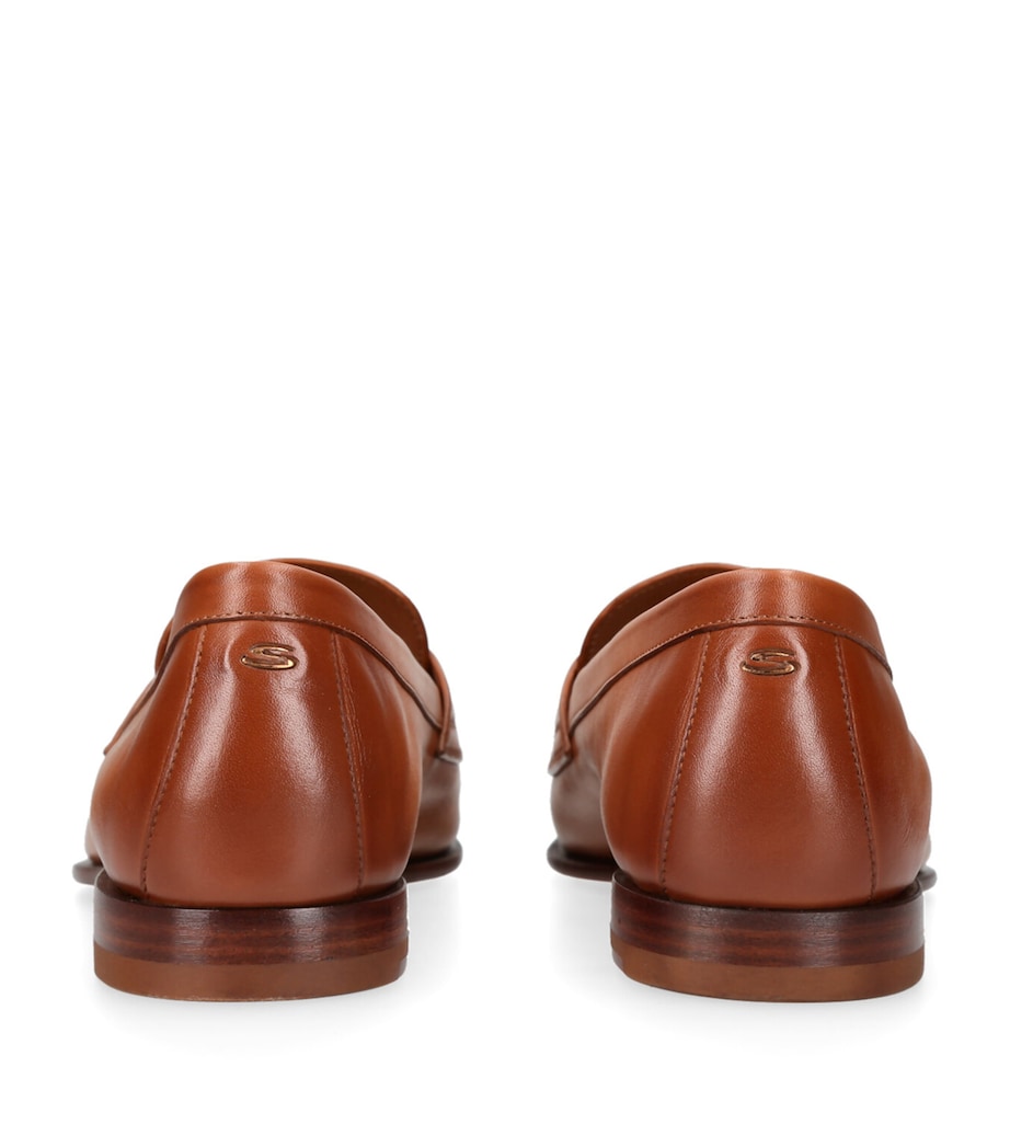 Santoni Leather Famed Loafers Tan Image 2