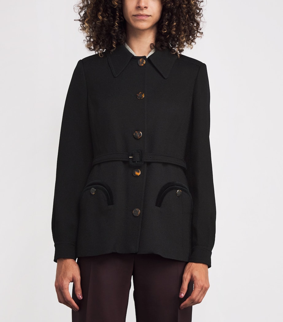 Belted Luna Paint Jacket N000 BLACK Image 3