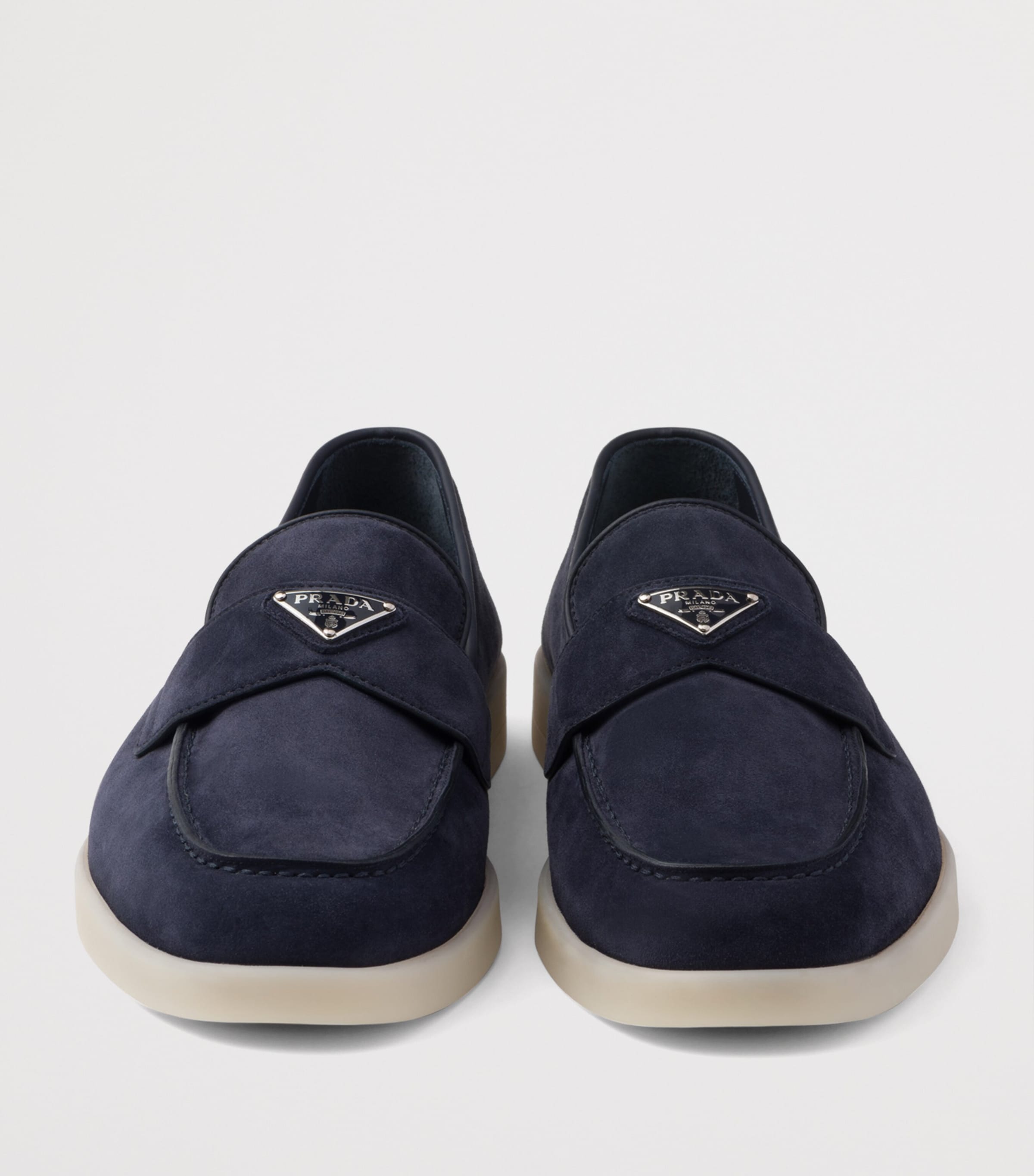 Prada Suede Triangle Loafers Image 6