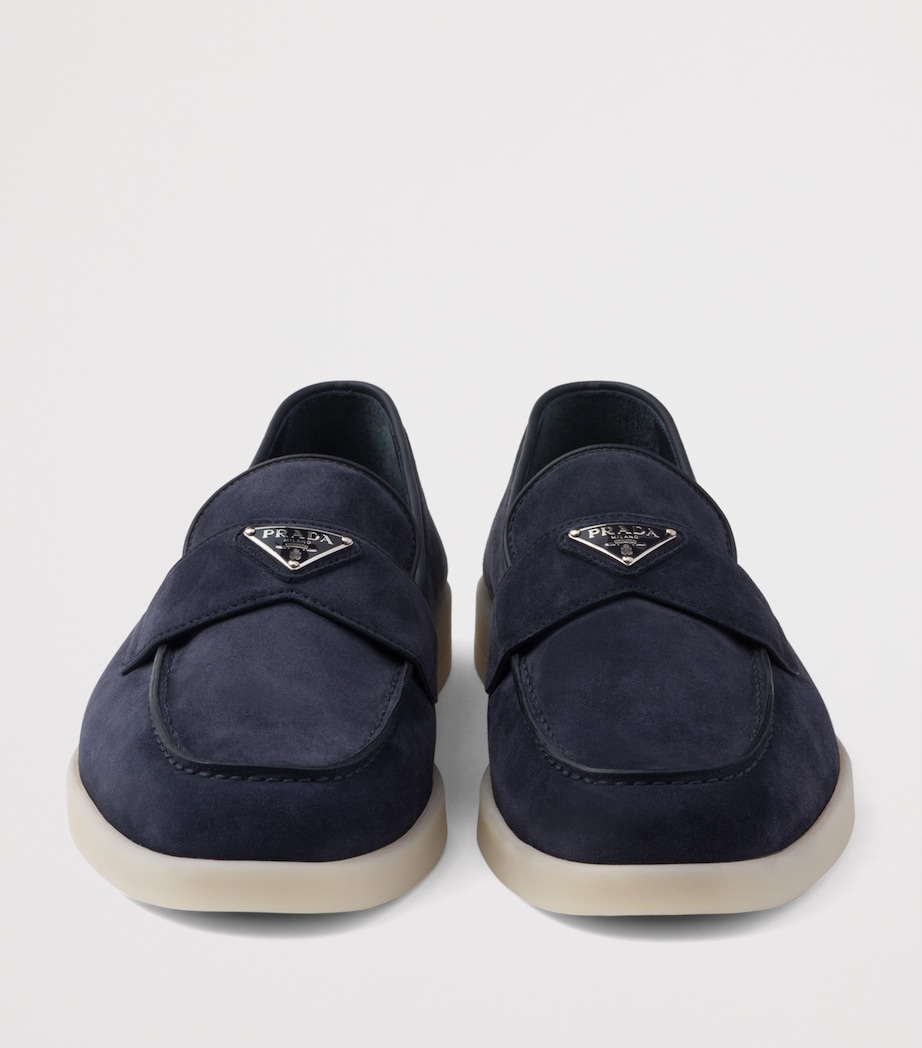 Prada Suede Triangle Loafers Image 6