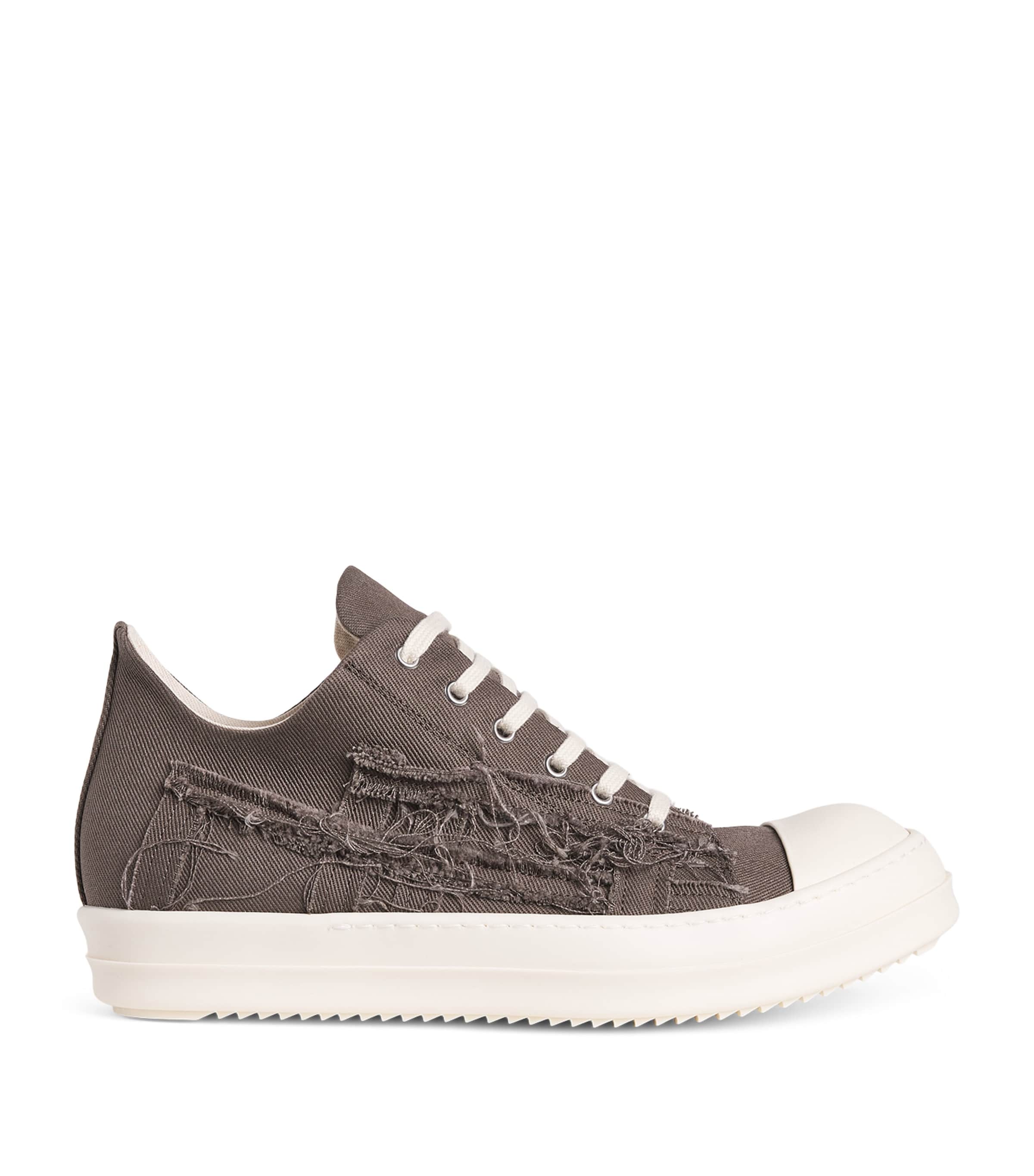 Rick Owens Denim Slashed Low-Top Sneakers Dust/milk/milk Image 1