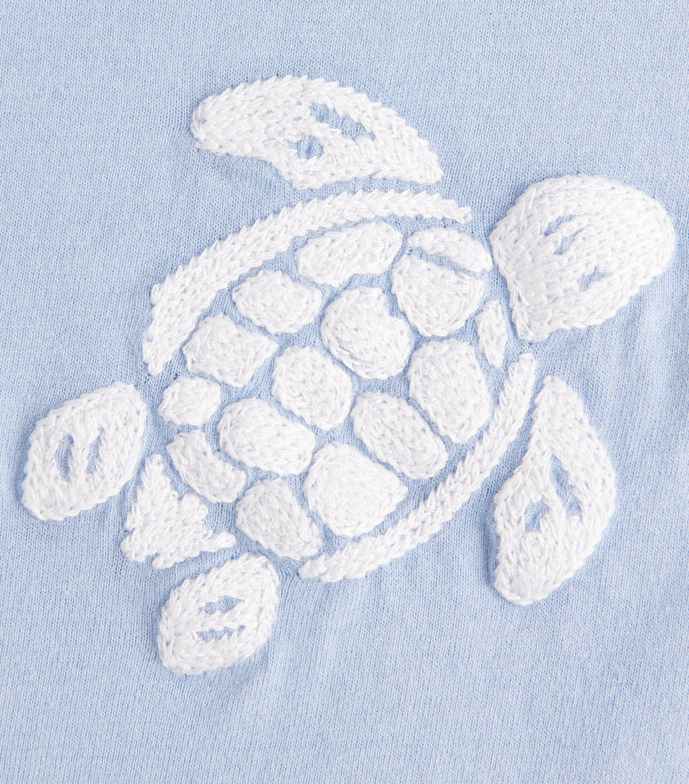Vilebrequin Mens Organic Cotton Embroidered T-Shirt Cloudy Image 6
