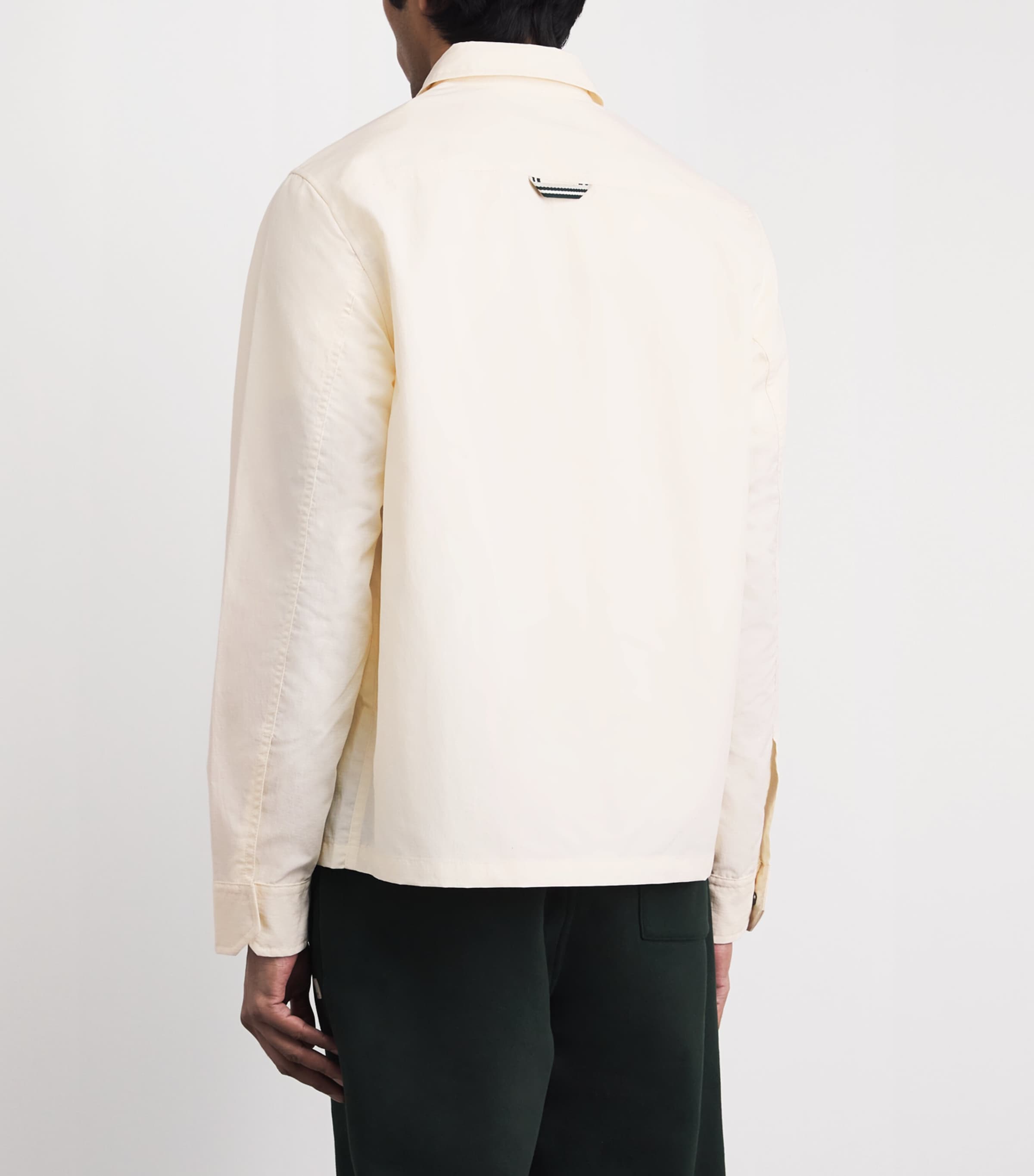 Fred Perry Mens Ripstop Double-Pocket Overshirt Ecru Image 5