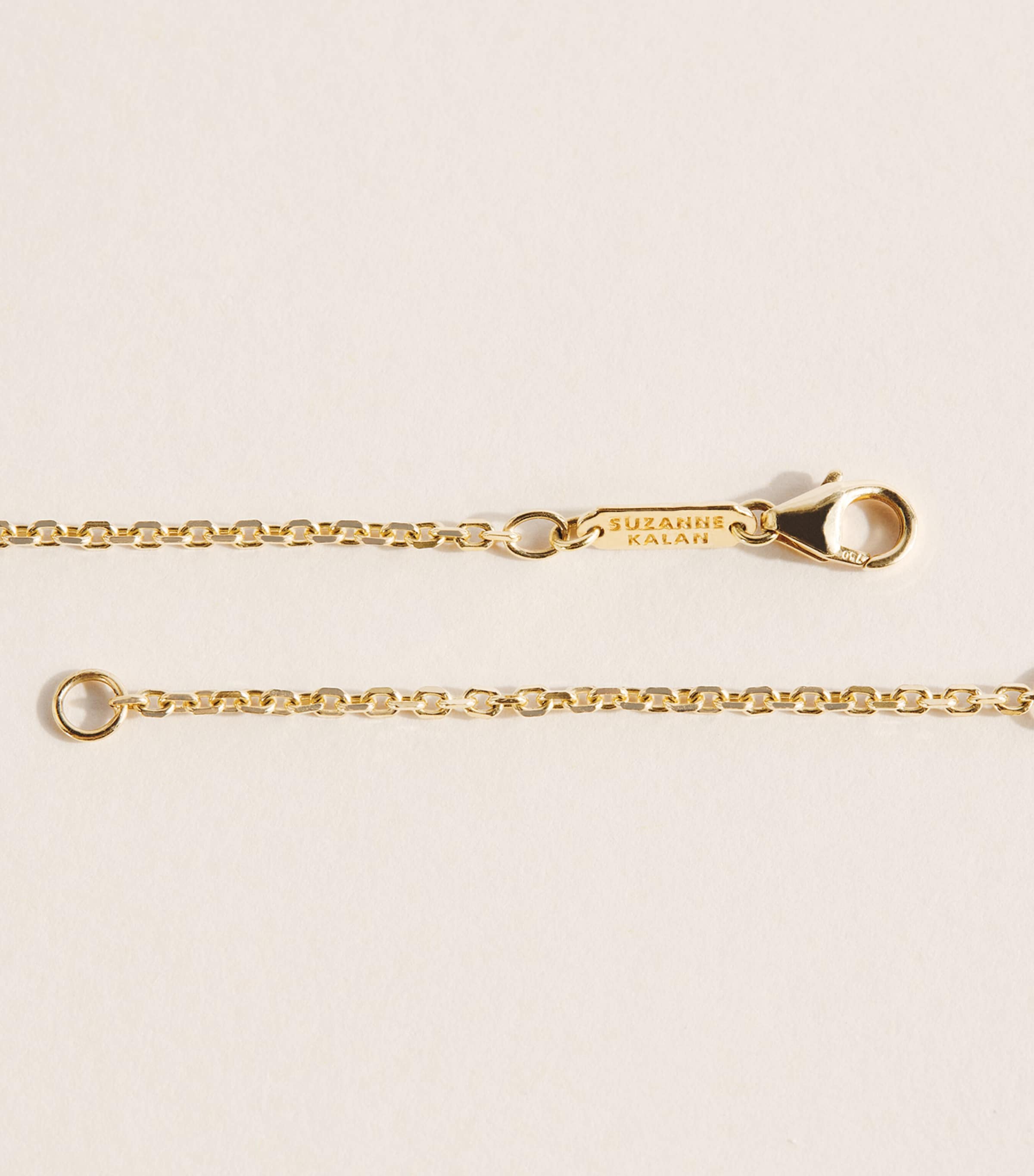 Suzanne Kalan Yellow Gold and Diamond Dog Tag Pendant Necklace Yg/wd Image 4