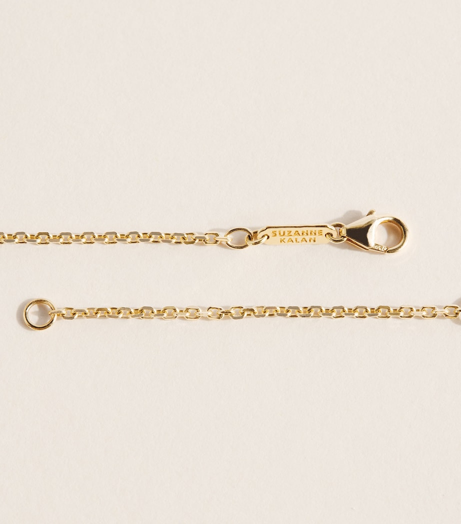Suzanne Kalan Yellow Gold and Diamond Dog Tag Pendant Necklace Yg/wd Image 4