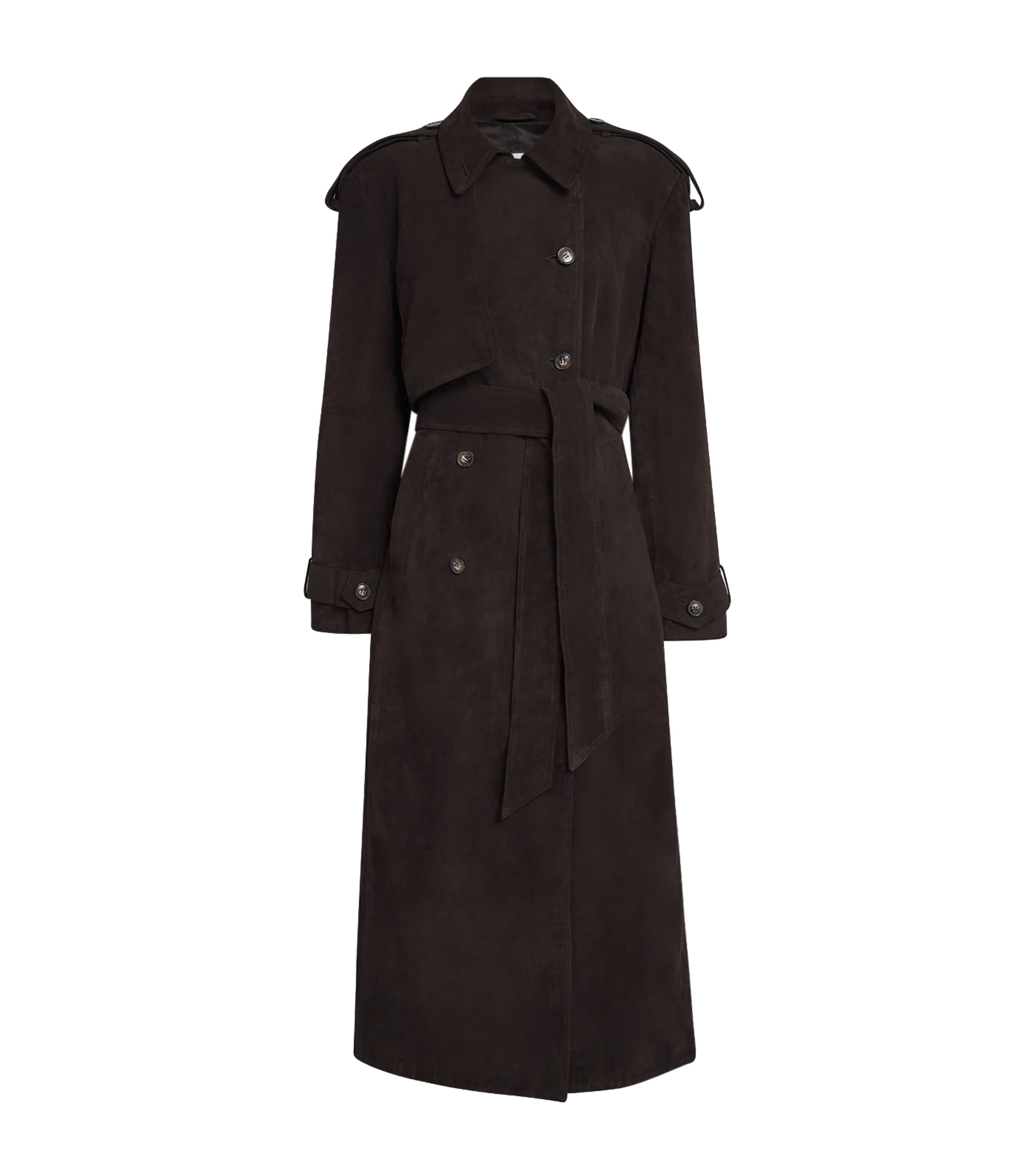 Almada Label Suede Sienna Coat In Brown