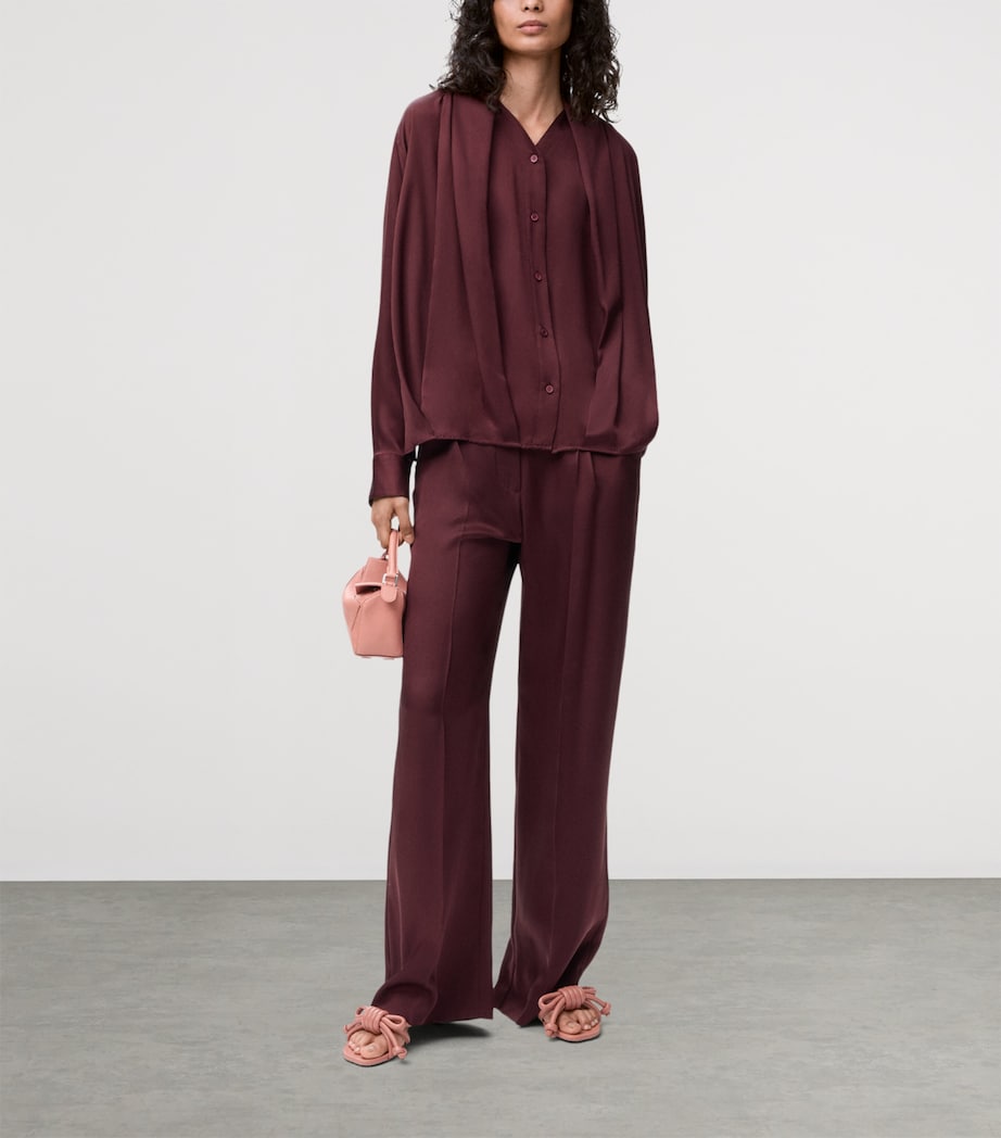 Silk Pyjama Blouse BURGUNDY Image 2