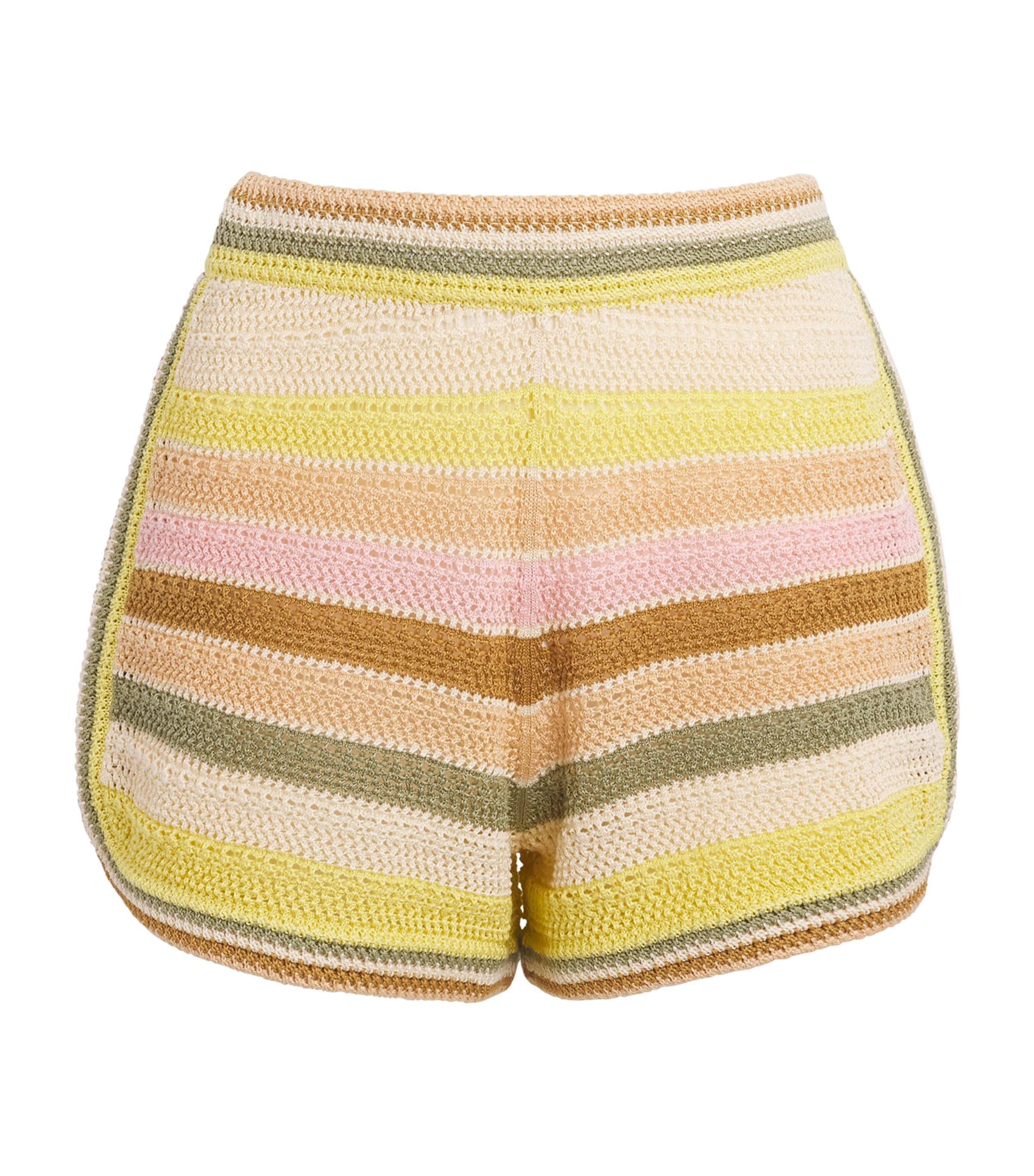 Zimmermann Womens Cotton Crochet Stripe Indra Shorts Image 1