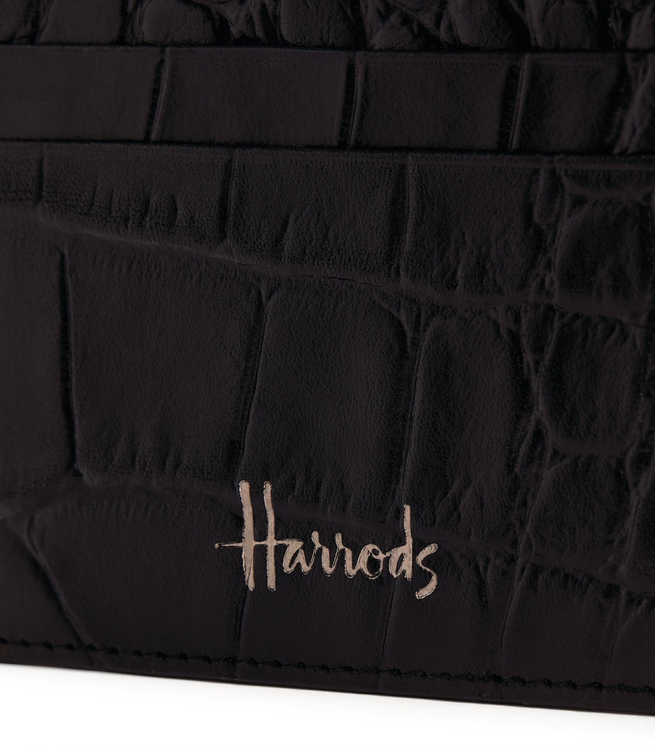 Harrods Croc-Embossed Wembley Card Holder Black Image 3