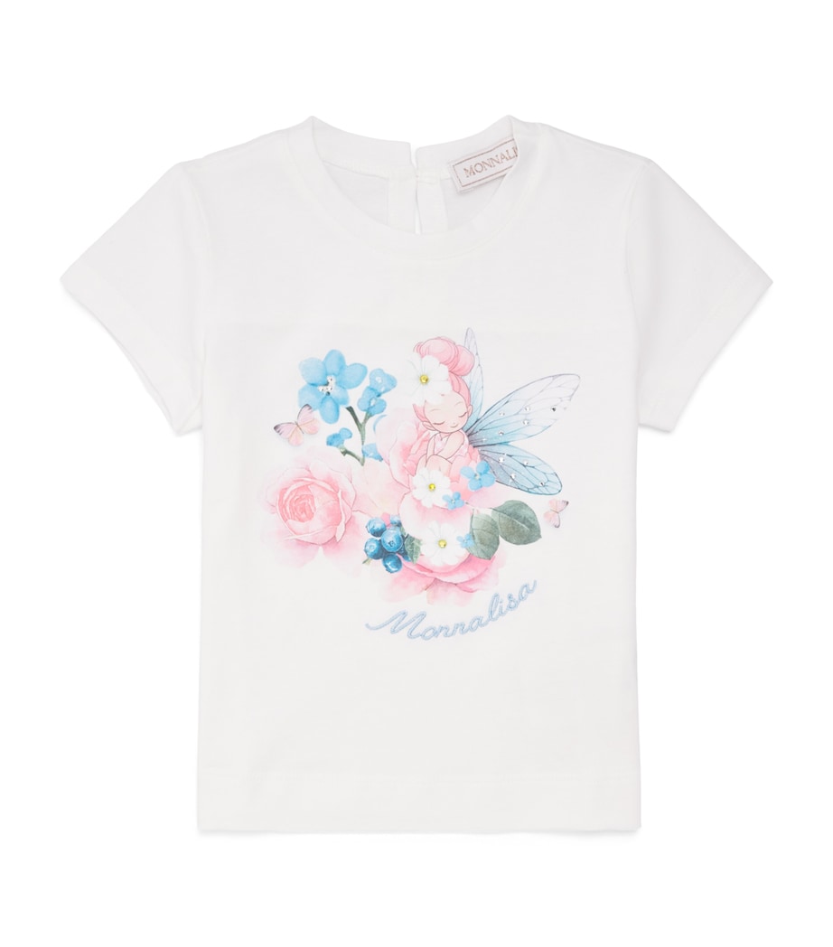 Monnalisa Cotton Fairy T-Shirt (2-12 Years) Optical White Image 1