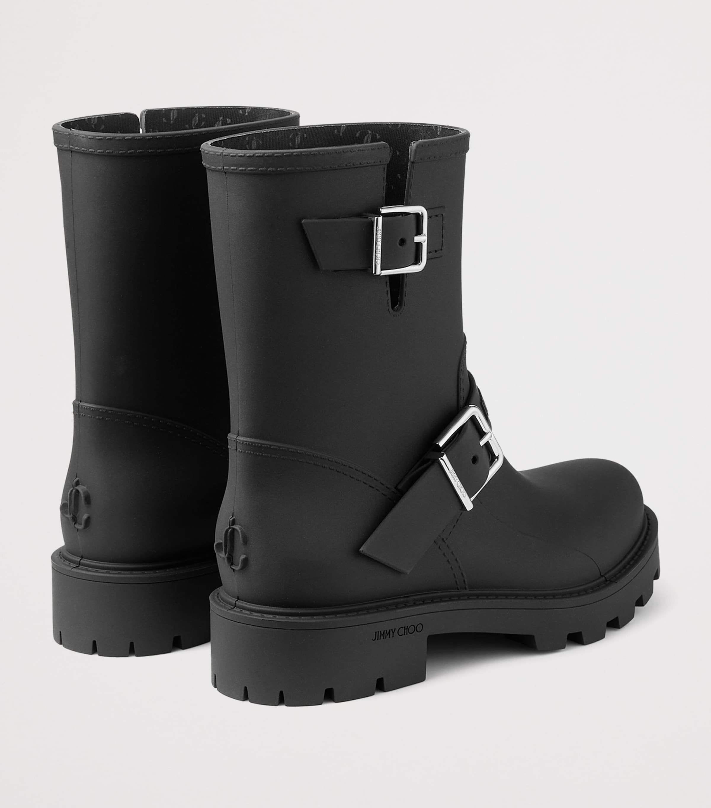 Biker Rain Ankle Boots BLACK Image 3