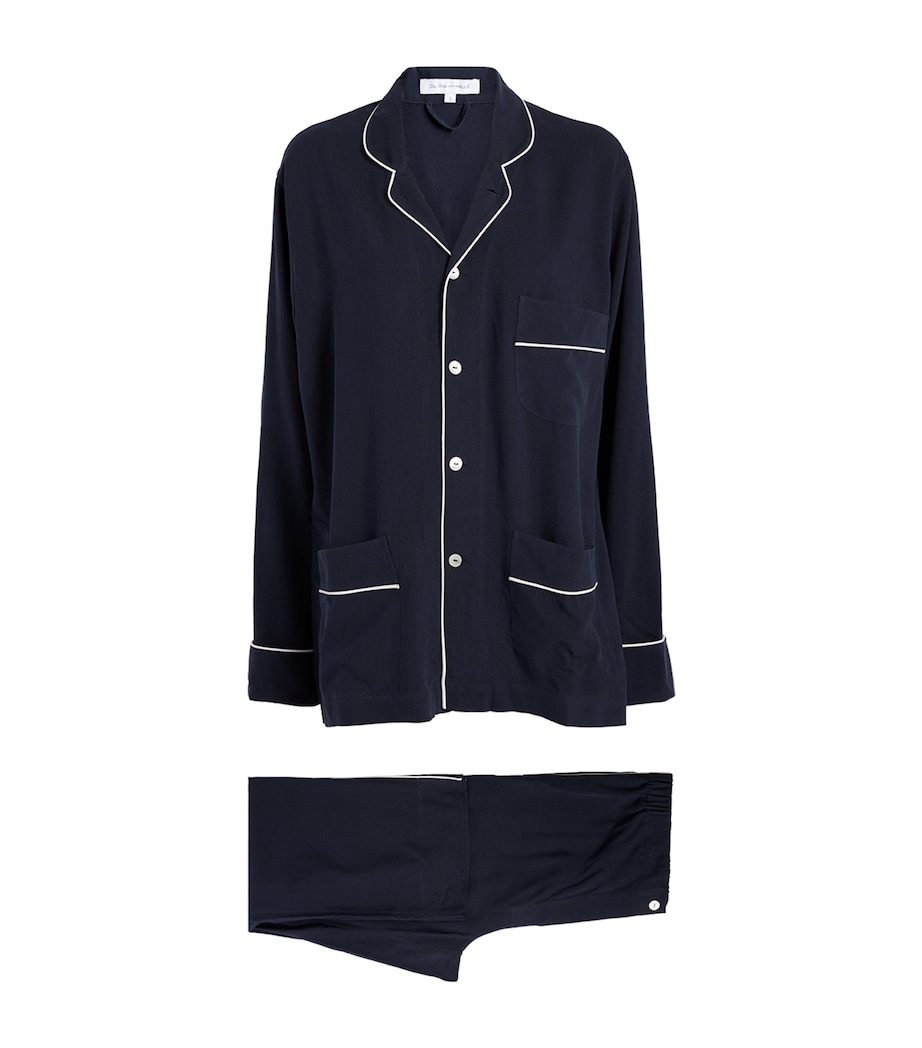 Silk Laurent Pyjama Set NAVY Image 2