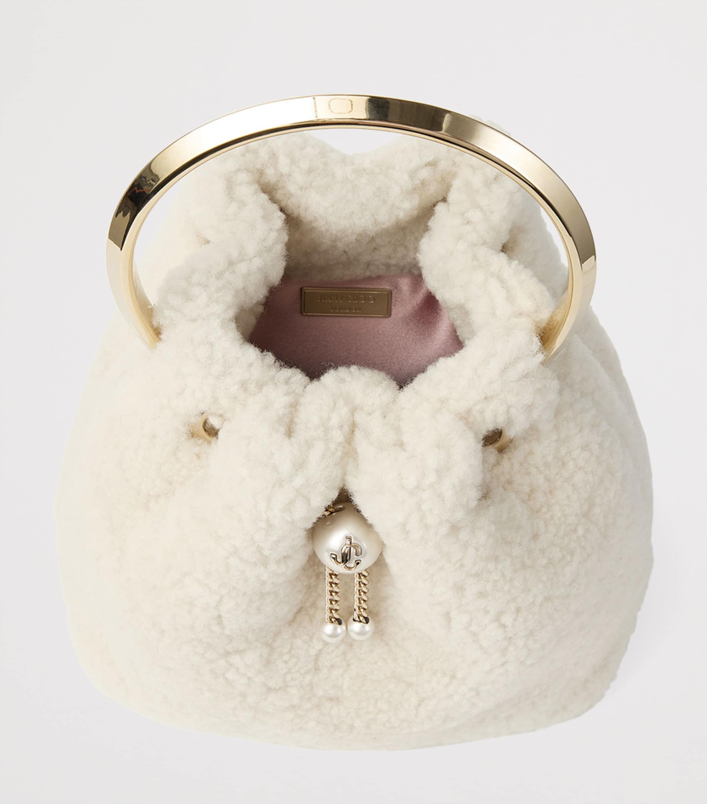 Bon Bon Shearling Top-Handle Bag NATURAL/LIGHT GOLD Image 4