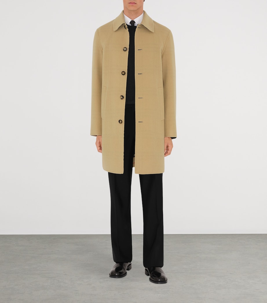 Wool Mid-Length Car Coat FLAX/SAND IP CHECK Image 2