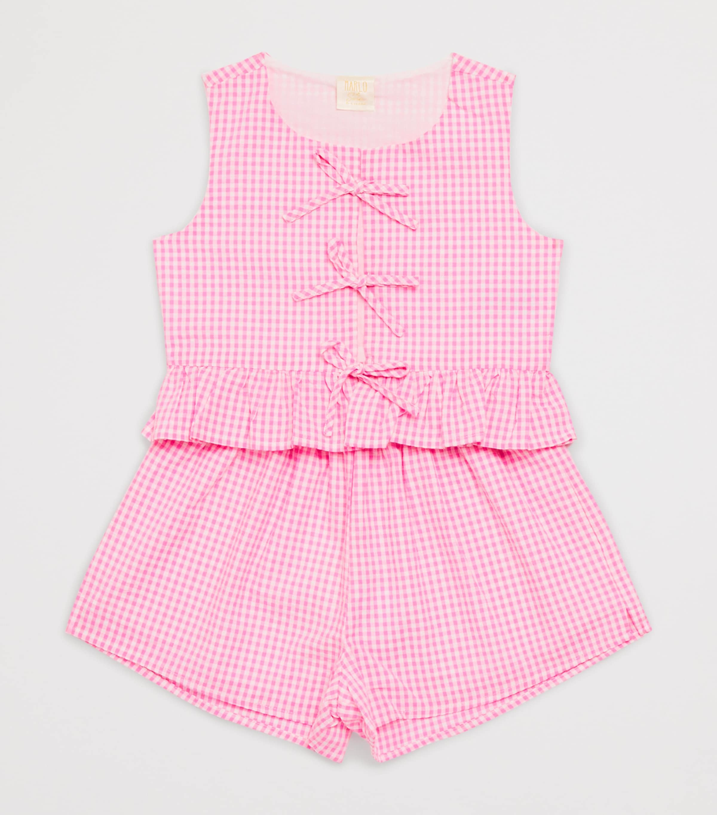 Cotton Gingham Elara Top (3-16 Years) PINK GINGHAM Image 3