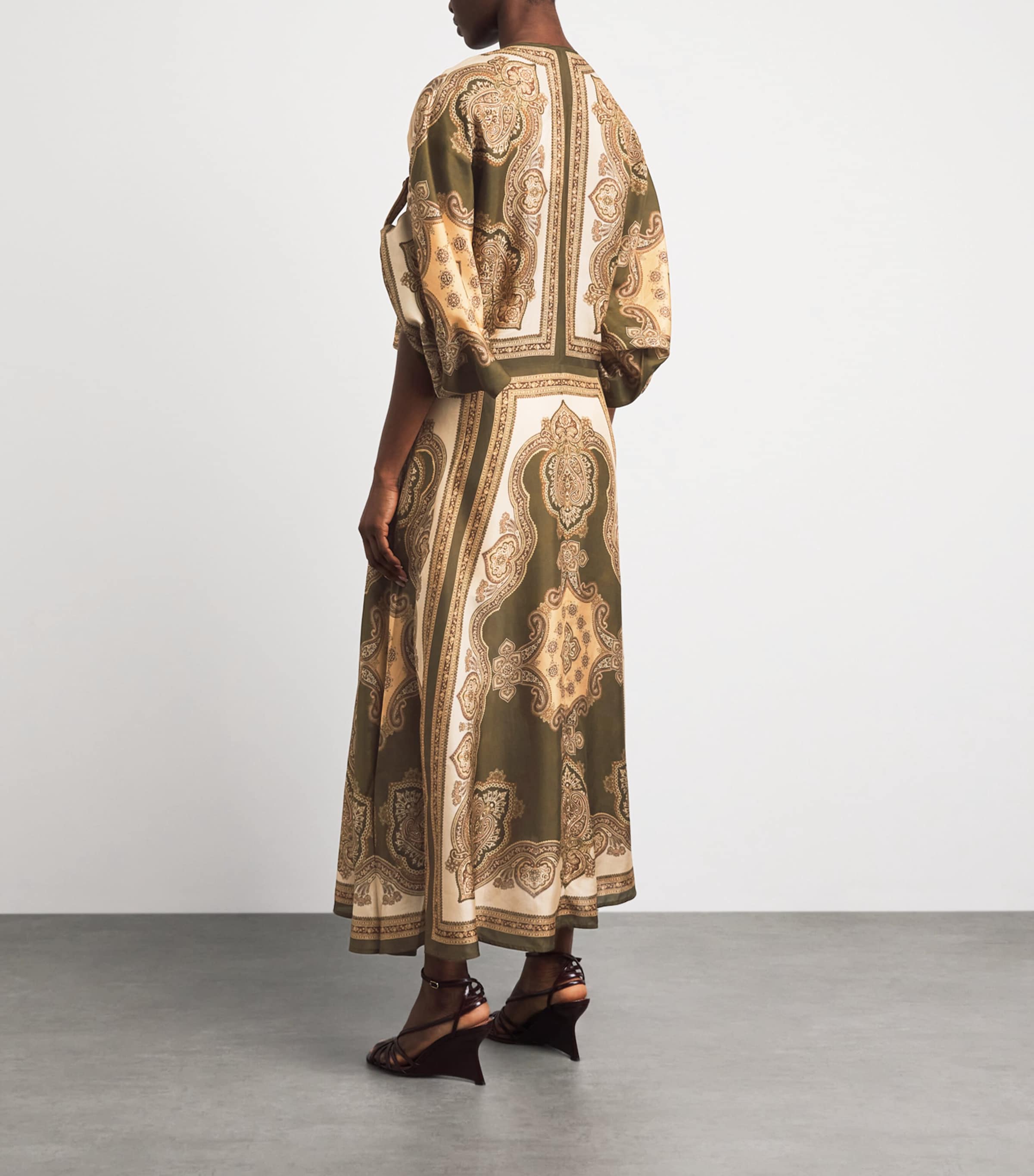 Zimmermann Womens Printed Mahon Tunic Midi Dress Olp Olive Paisley Image 4