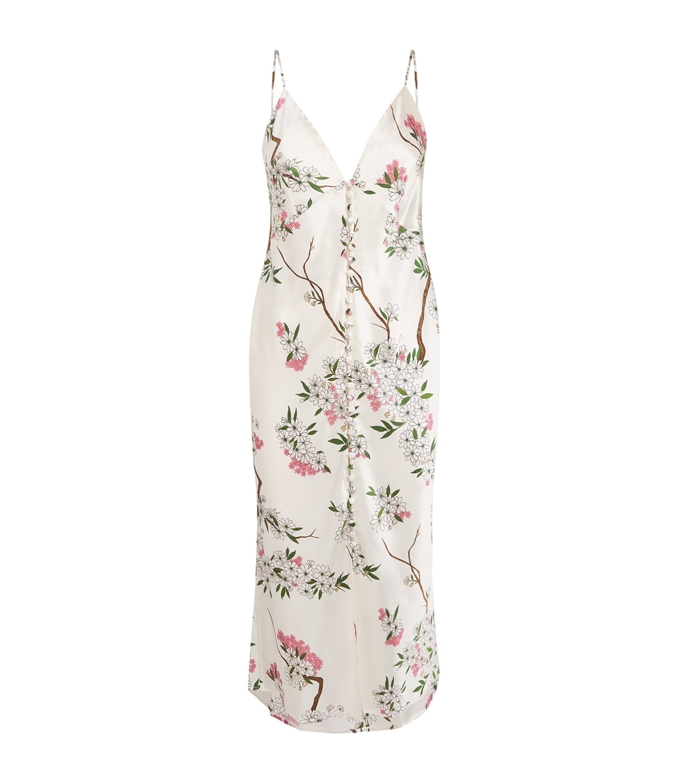 Olivia von Halle Womens Silk Floral Ilse Midi Slip Dress Ana Image 1