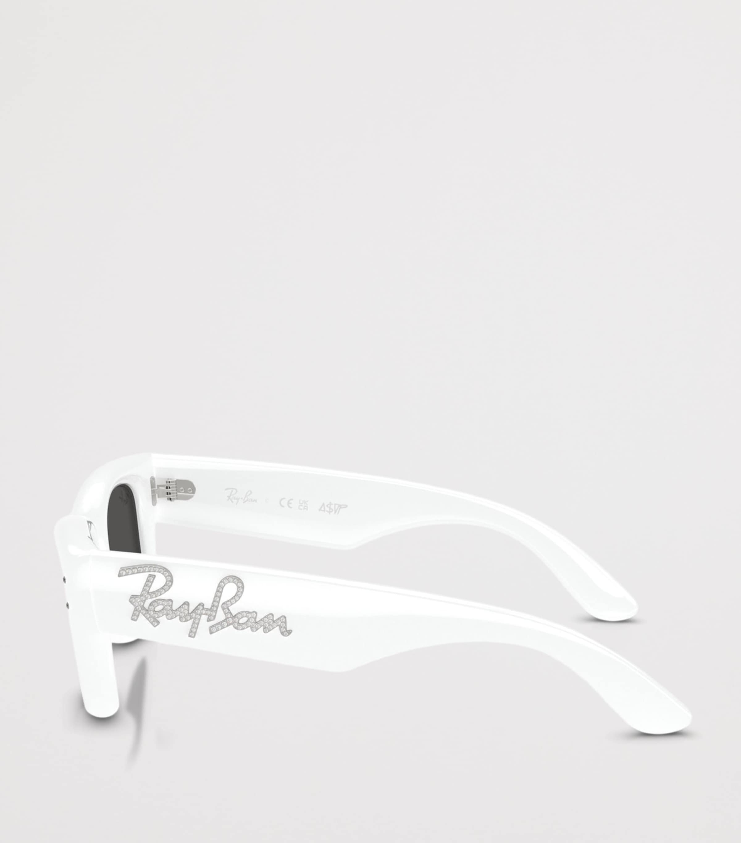 Ray-Ban Puffer Crystal Edition Wayfarer Sunglasses White Image 3