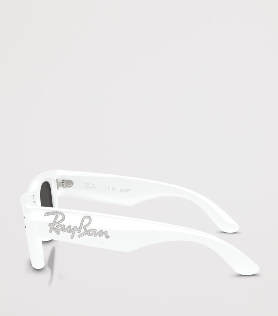 Ray-Ban Puffer Crystal Edition Wayfarer Sunglasses White Image 3