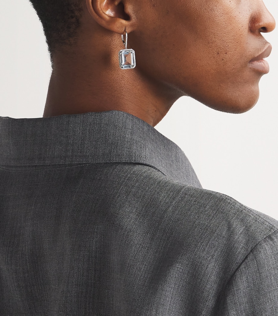 White Gold, Diamond and Topaz Boho Earrings WHITE GOLD Image 2