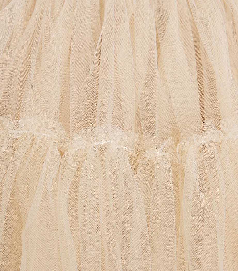 Monnalisa Tulle Logo Skirt (2-10 Years) Beige Image 3