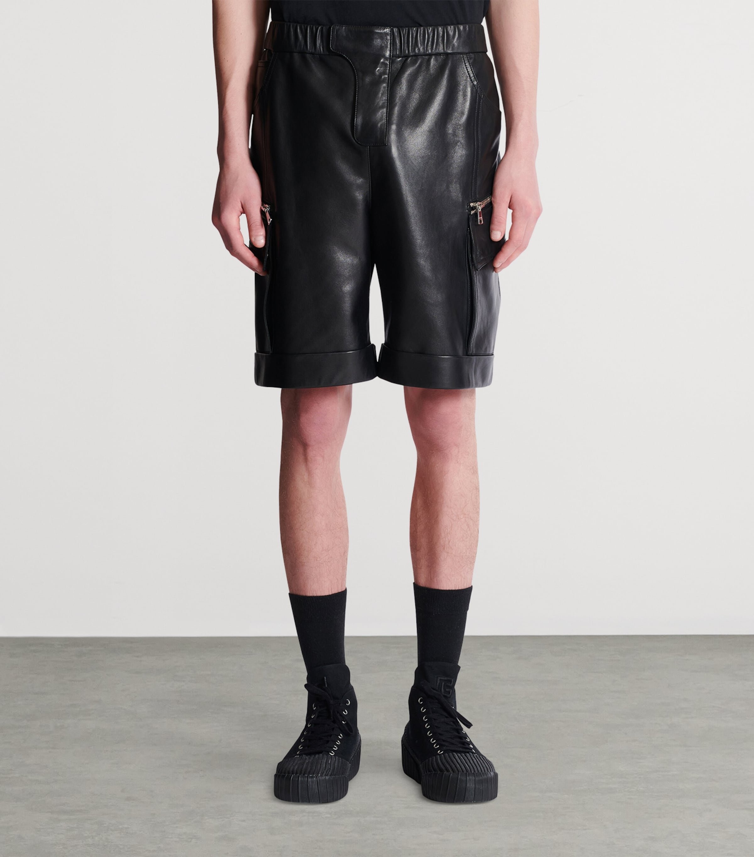 Lambskin Cargo Shorts 0PA NOIR Image 4
