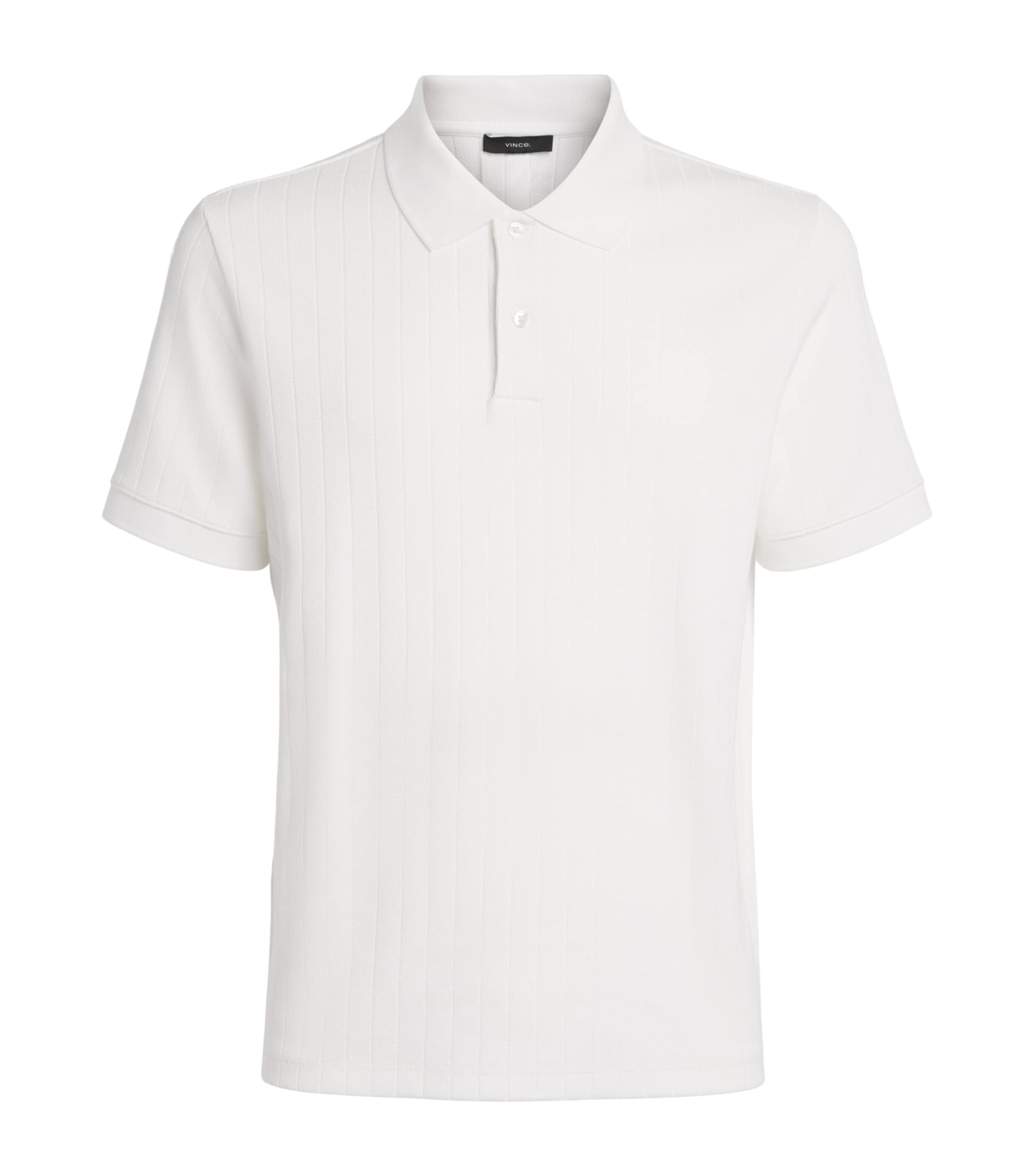 Vince Mens Pima Cotton Knit Polo Shirt Optic White Image 1