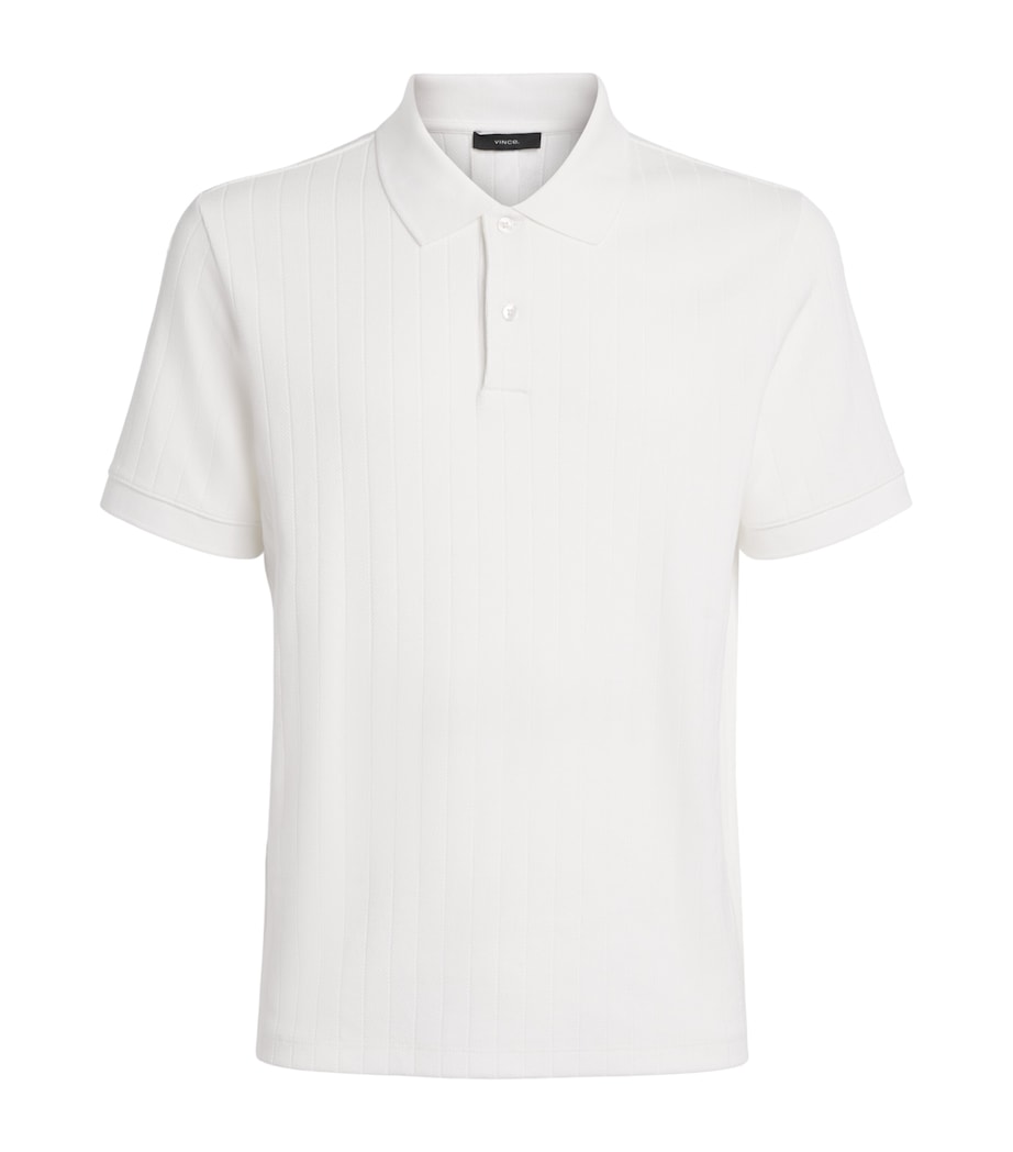 Vince Mens Pima Cotton Knit Polo Shirt Optic White Image 1