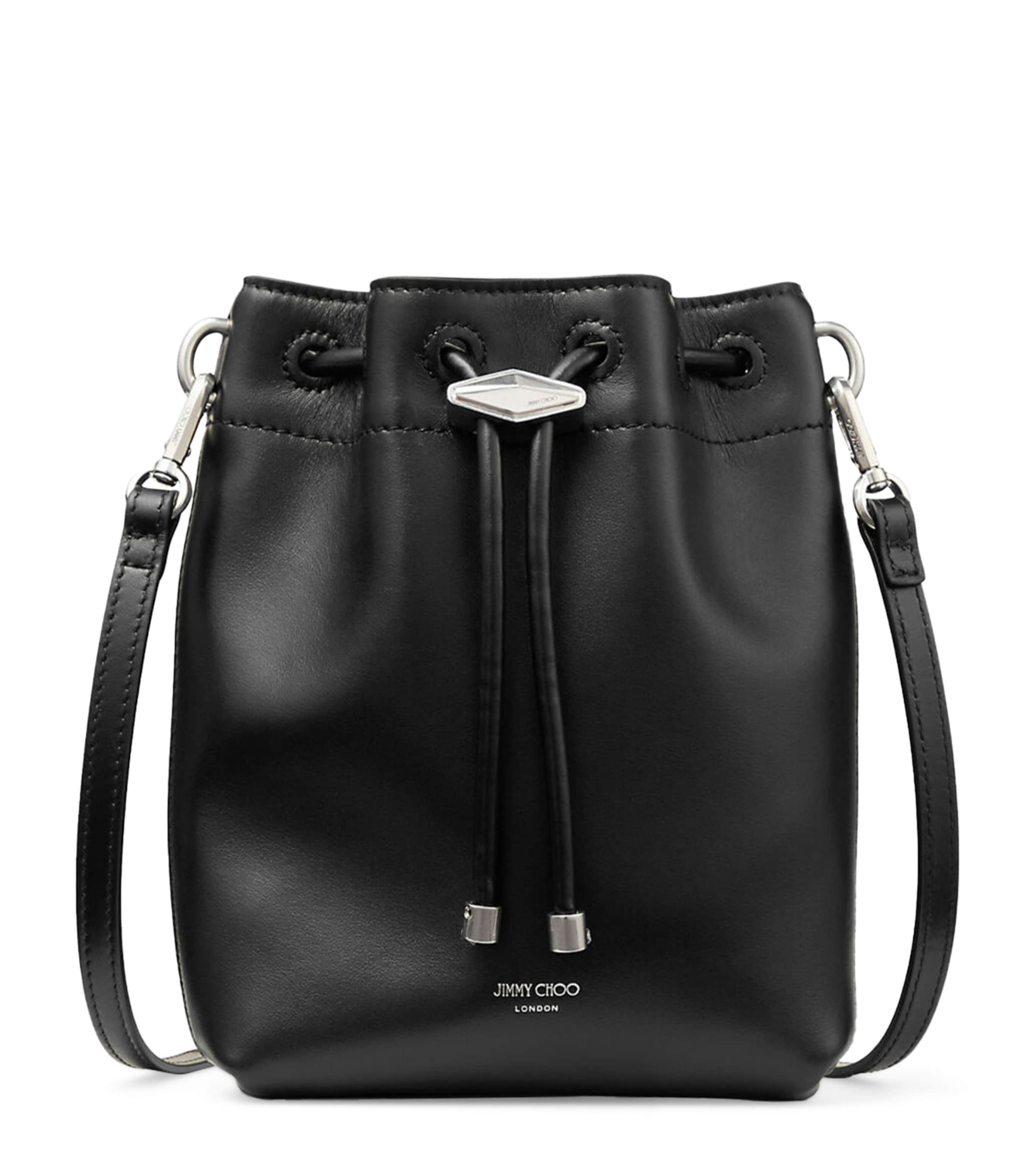 Jimmy Choo Mini Bon Bon Cinch Bucket Bag In Black