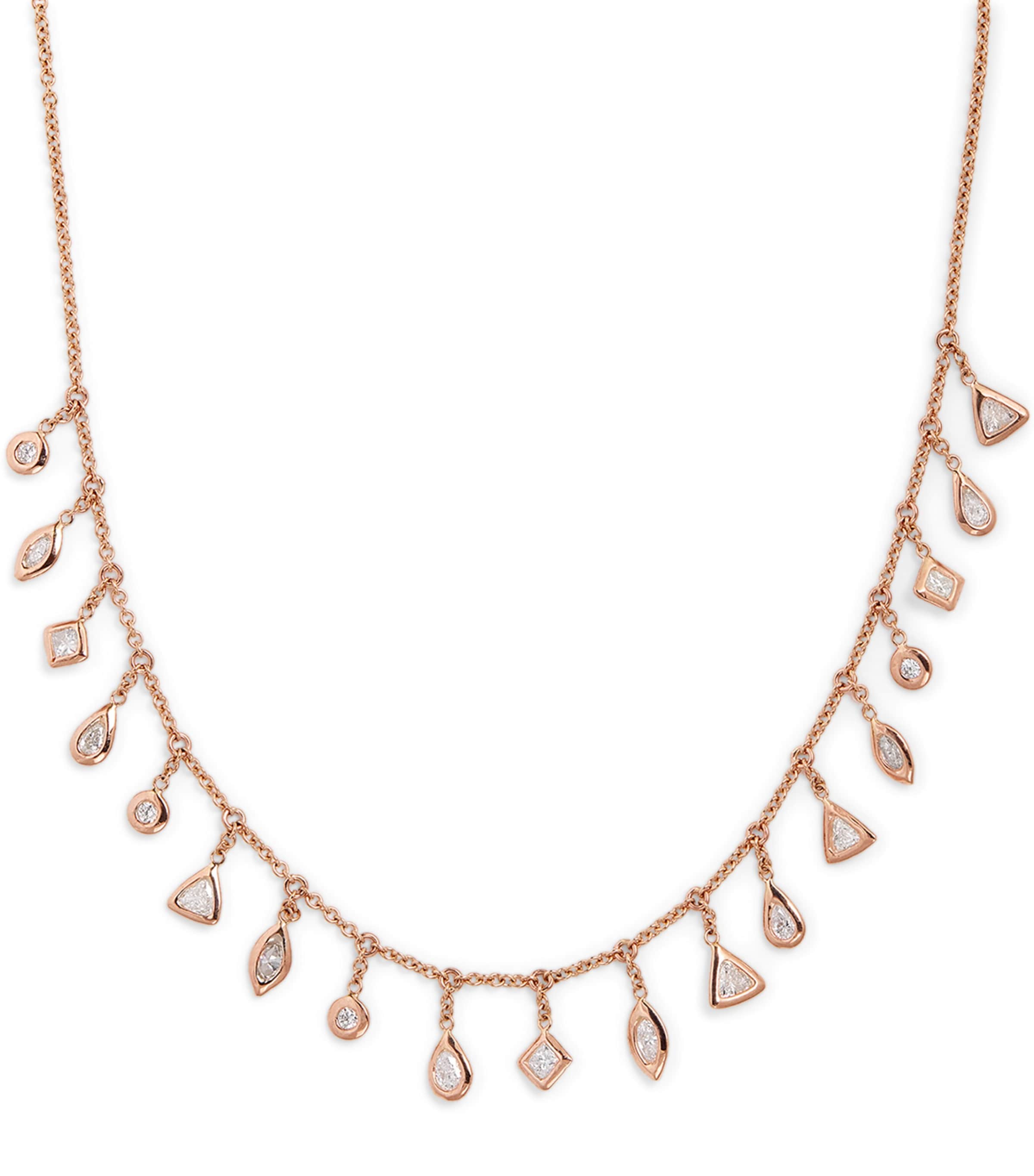 Rose Gold and Diamond Shaker Necklace ROSE GOLD Image 1