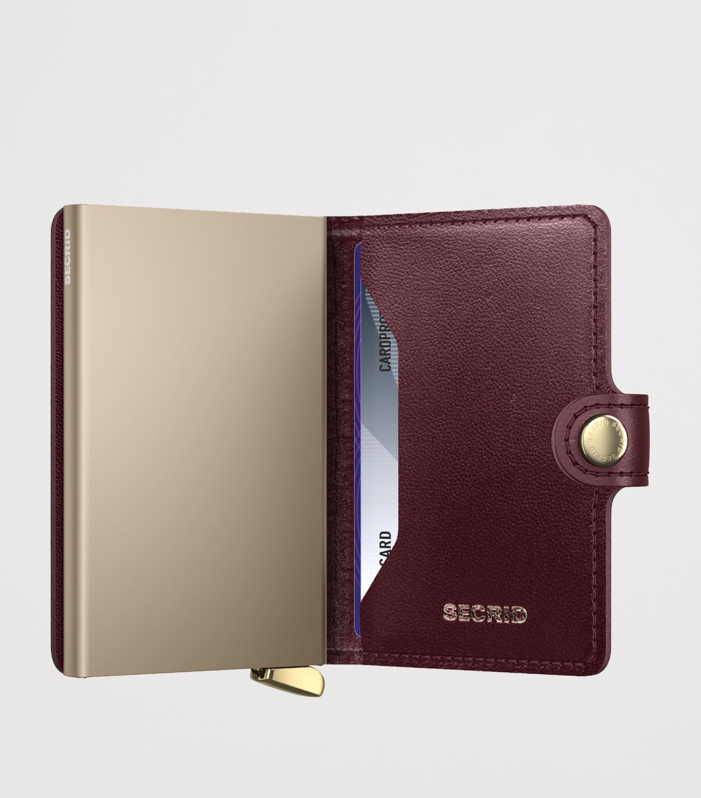 Leather Diamond-Embossed Miniwallet BORDEAUX Image 2