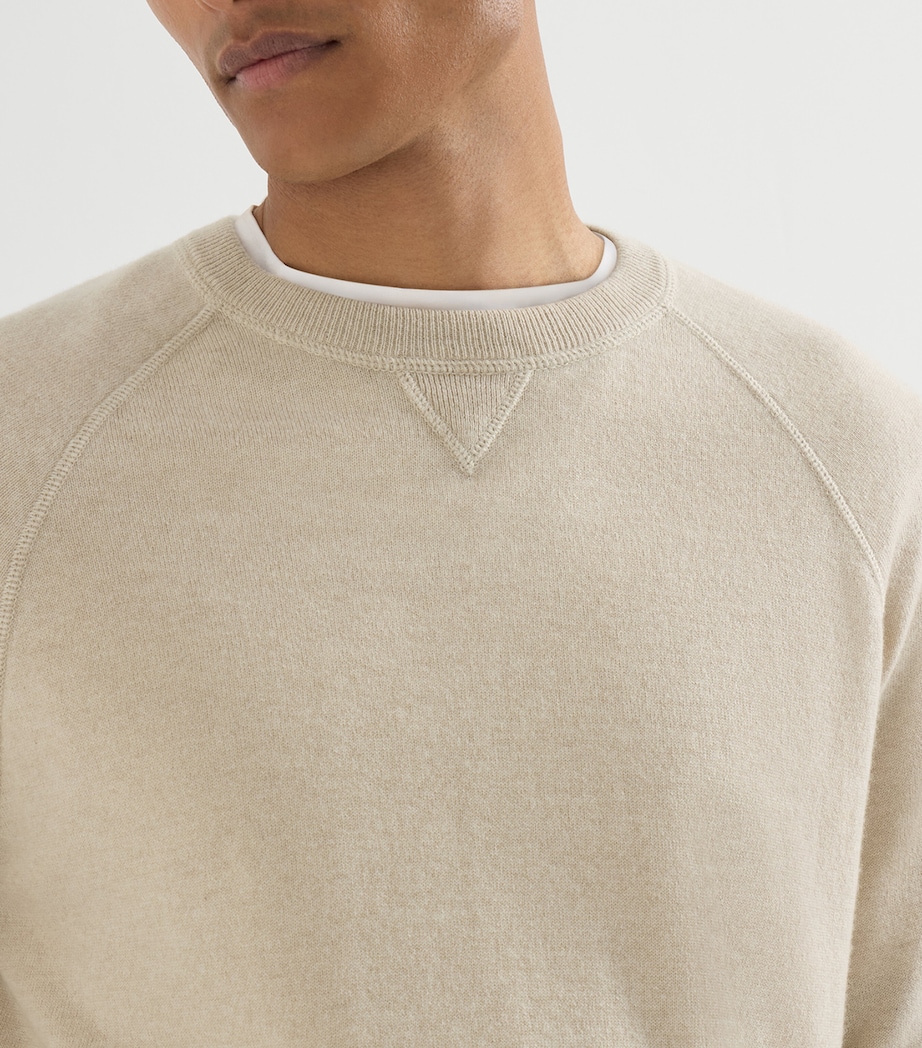 Brunello Cucinelli Mens Cashmere Crew-Neck Sweatshirt Image 6