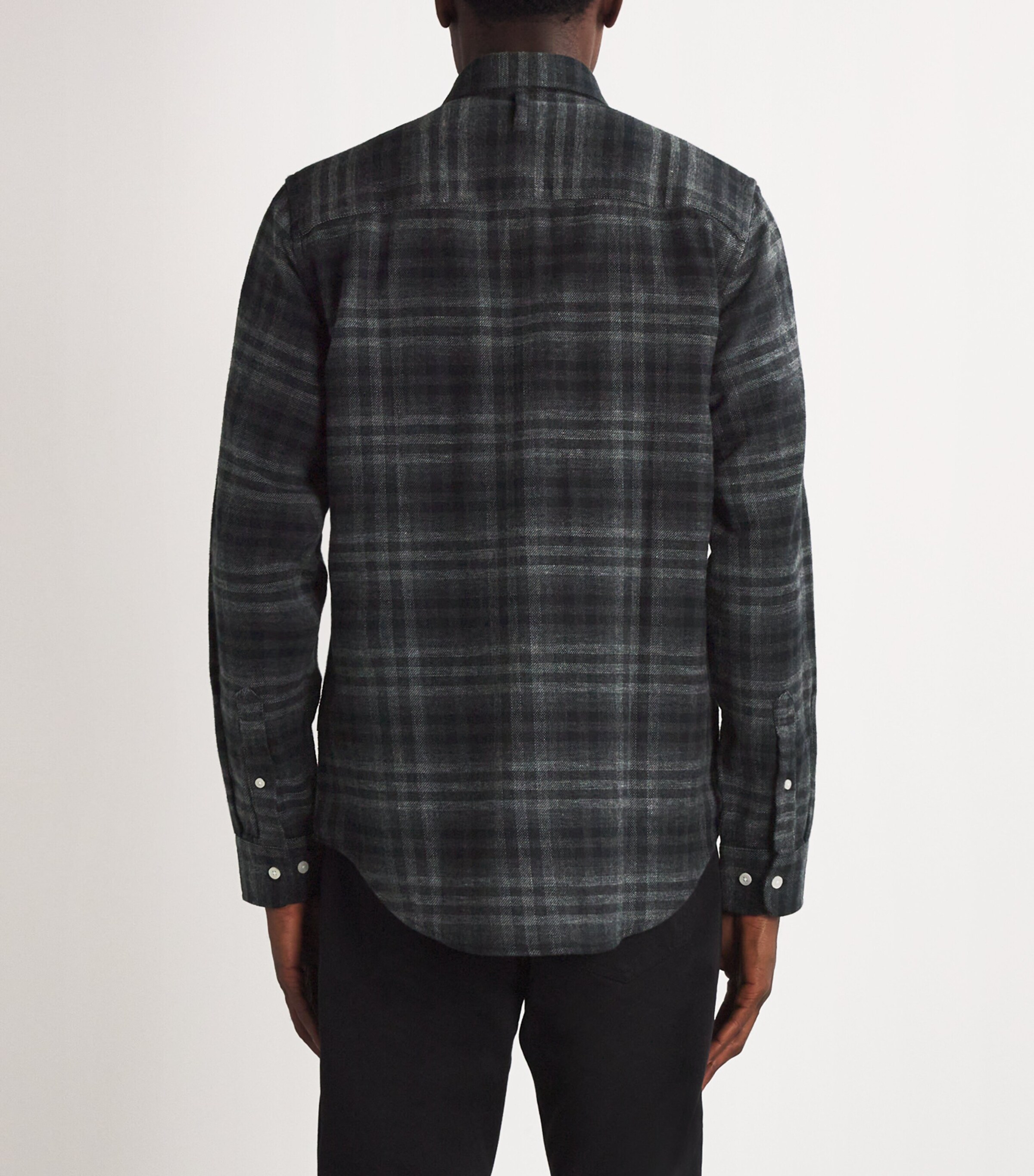 NN07 Mens Cotton Check Arne Shirt Dark Grey Check Image 4