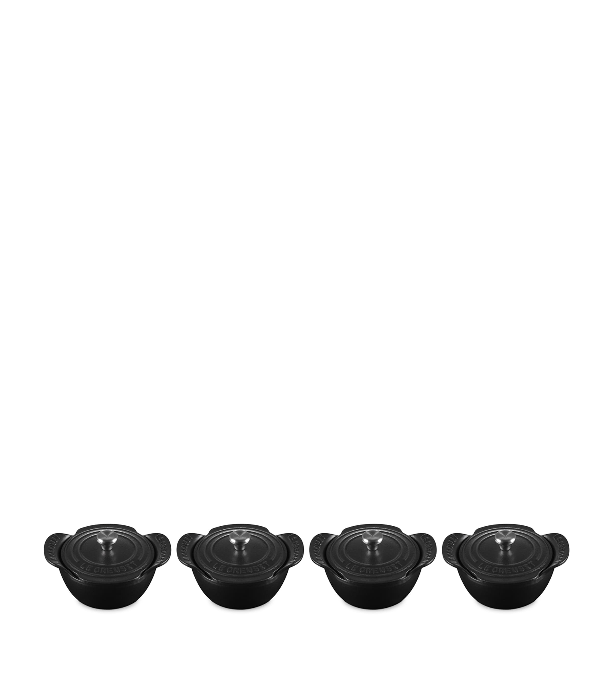 Set of 4 Cast Iron Gourmand Mini Cocottes (11cm) NO COLOUR Image 3