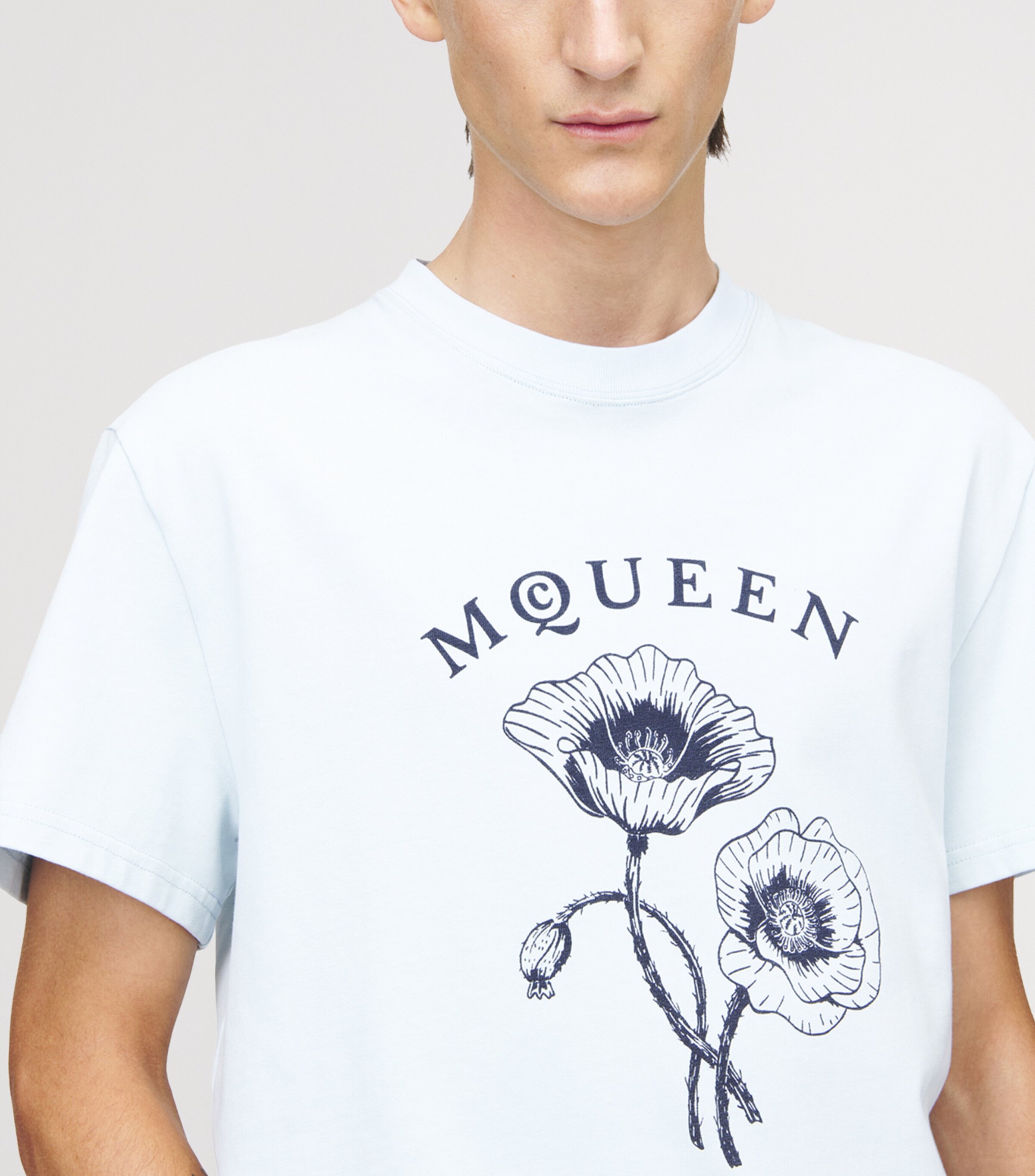 McQueen Mens Cotton Poppy Logo T-Shirt Image 6