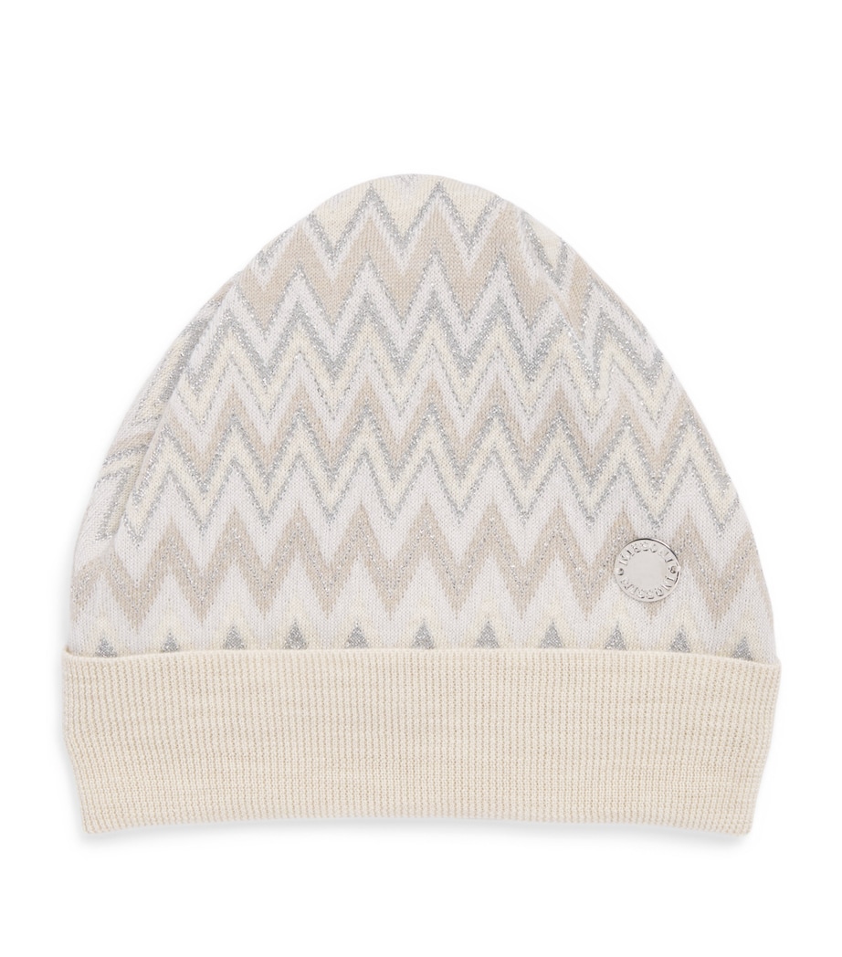 Missoni Kids Zigzag Scarf Beige.ch.mel/argento Image 1