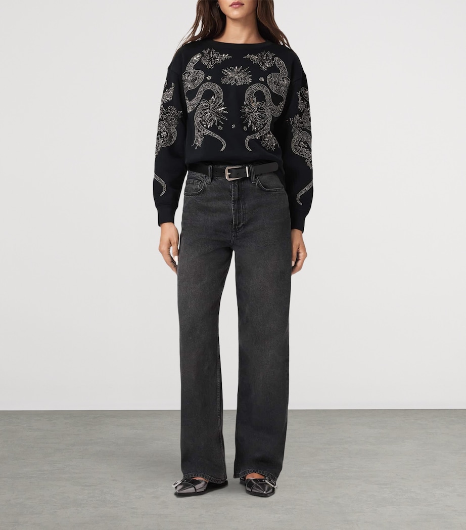Organic Cotton-Blend Cecile Pippa Sweatshirt BLACK Image 2